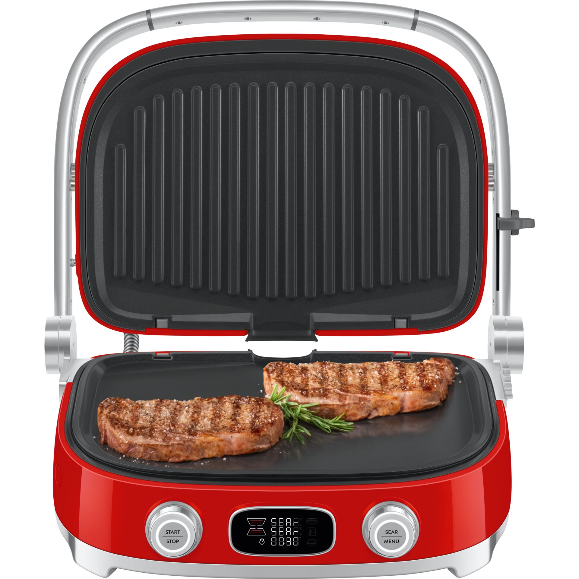 Grillpfanne, Grillplatte, Elektrischer Grill, Roter Grill, Fleischgrill