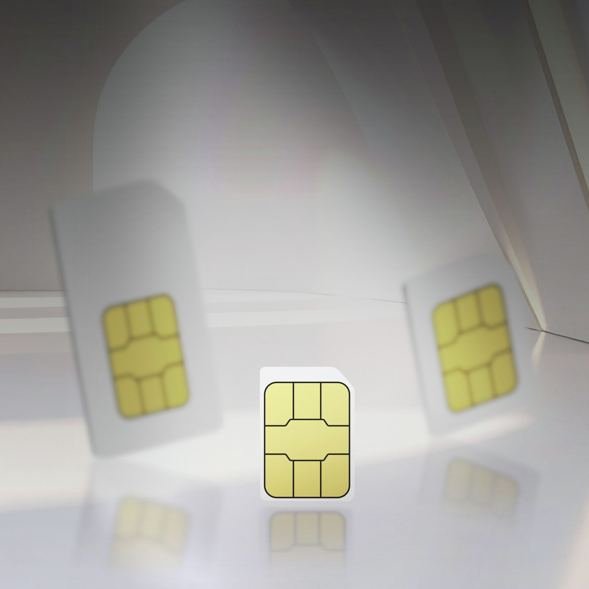 SIM-Karte, Nano-SIM, SIM-Kartenfach, eSIM, goldene SIM