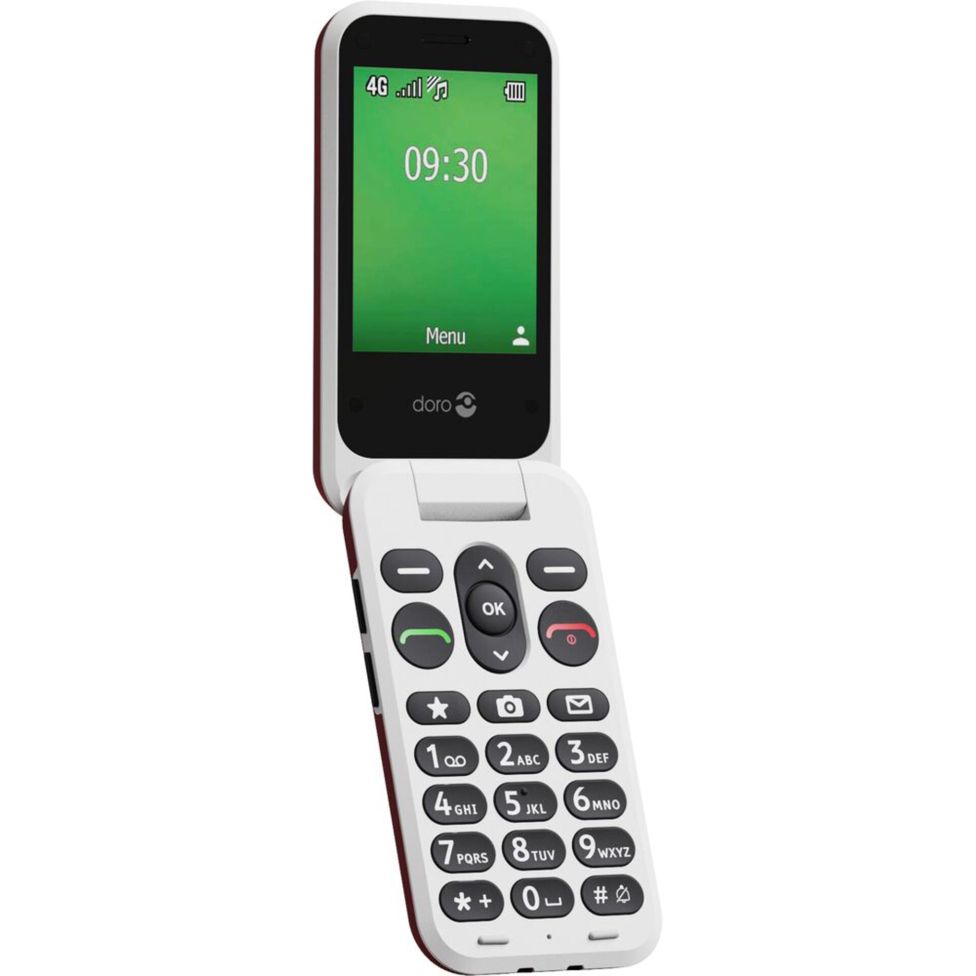 Klapptelefon, Falttelefon, Handy mit Tastatur, Doro, Grünes Display