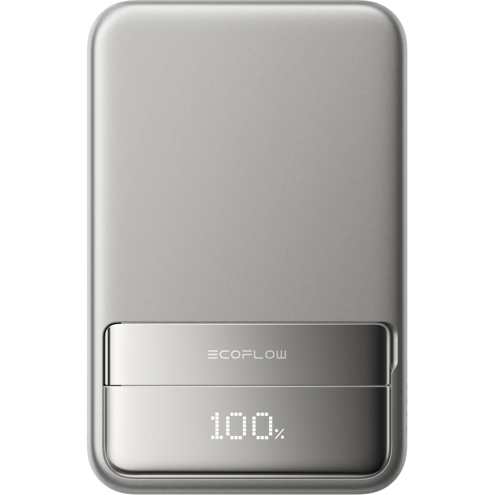 Power Bank, Tragbarer Akku, 100%, Silber, Metallisch