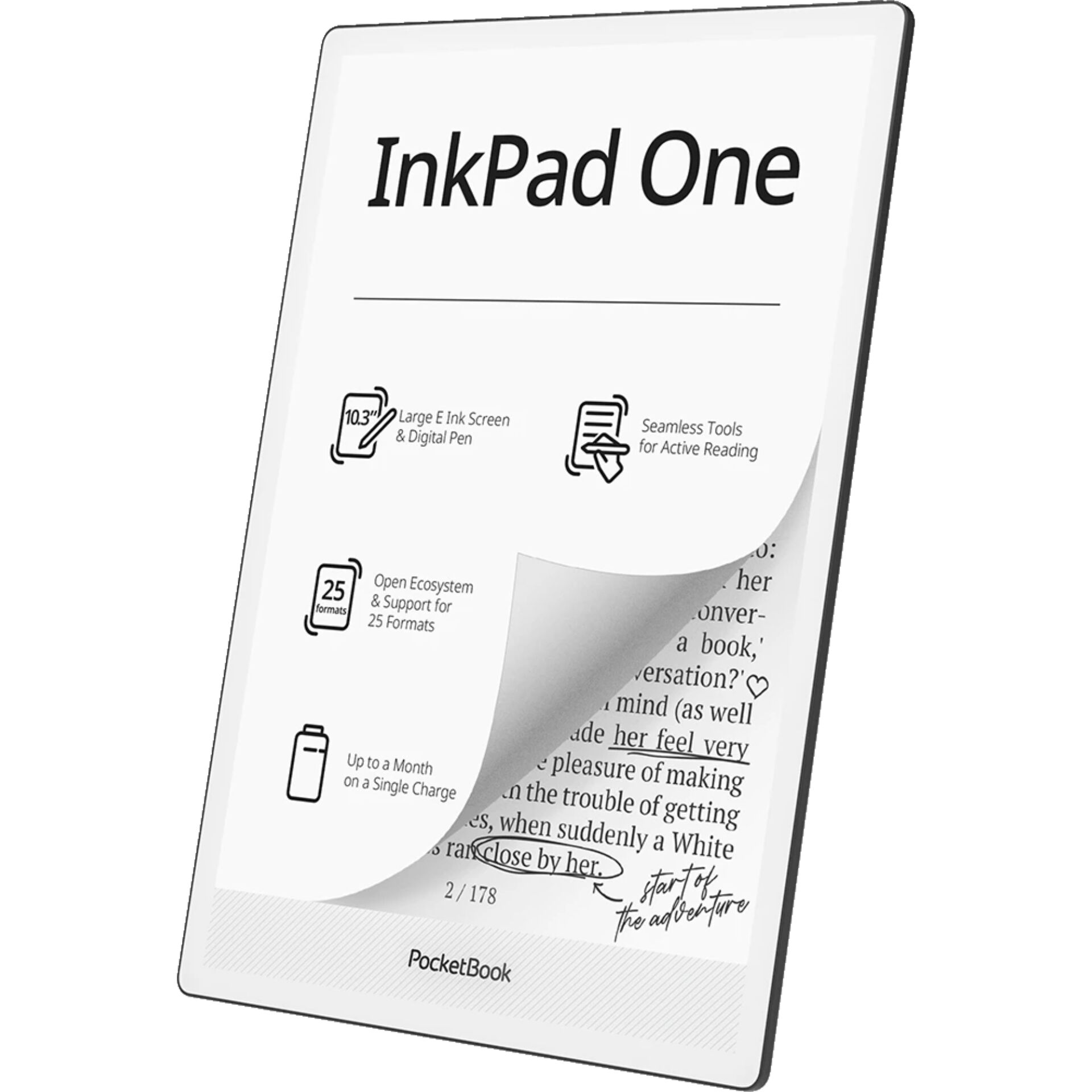 E-Reader, InkPad One, Digital Pen, Großer E-Ink Bildschirm, Open Ecosystem