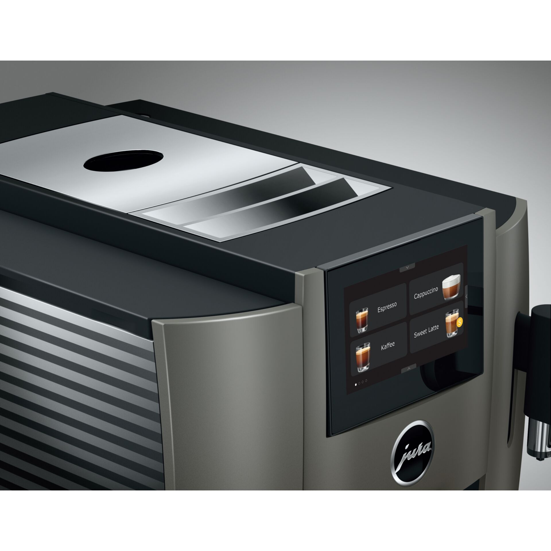 Kaffeemaschine, Espresso, Touchscreen, Metallisch, Dampfauslauf