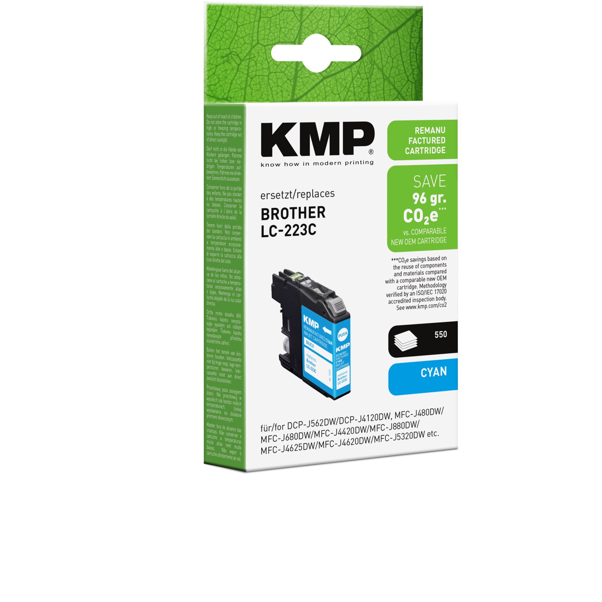 Adapter, Elektronik, Computer-Ausrüstung, Computerausrüstung, QR-Code, Tintenpatrone, KMP Ersatz, Cyan, Druckerpatrone, CO2-kompatibel