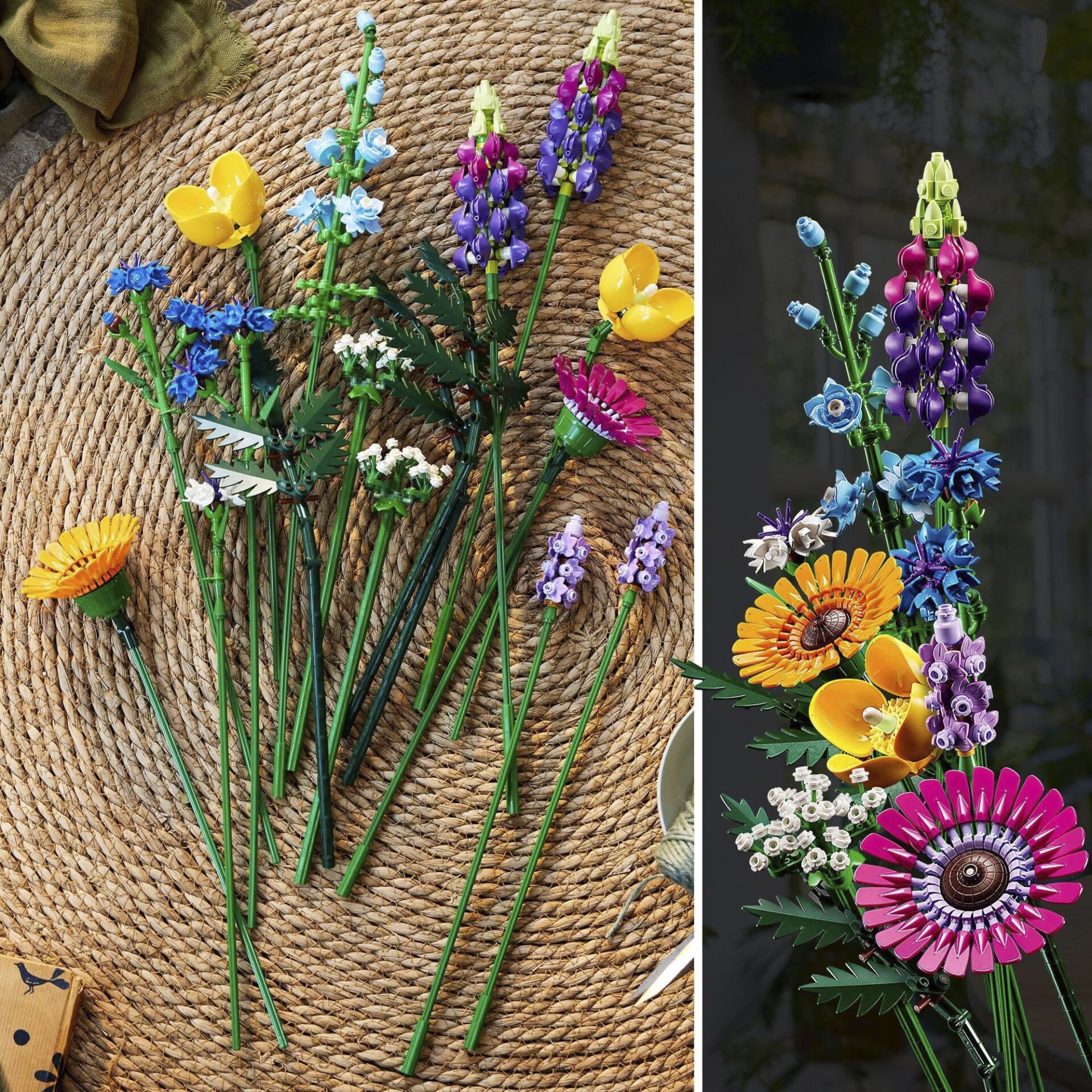 Blume, Blumen-Arrangement, Violett, Blumenstrauß, Gänseblümchen