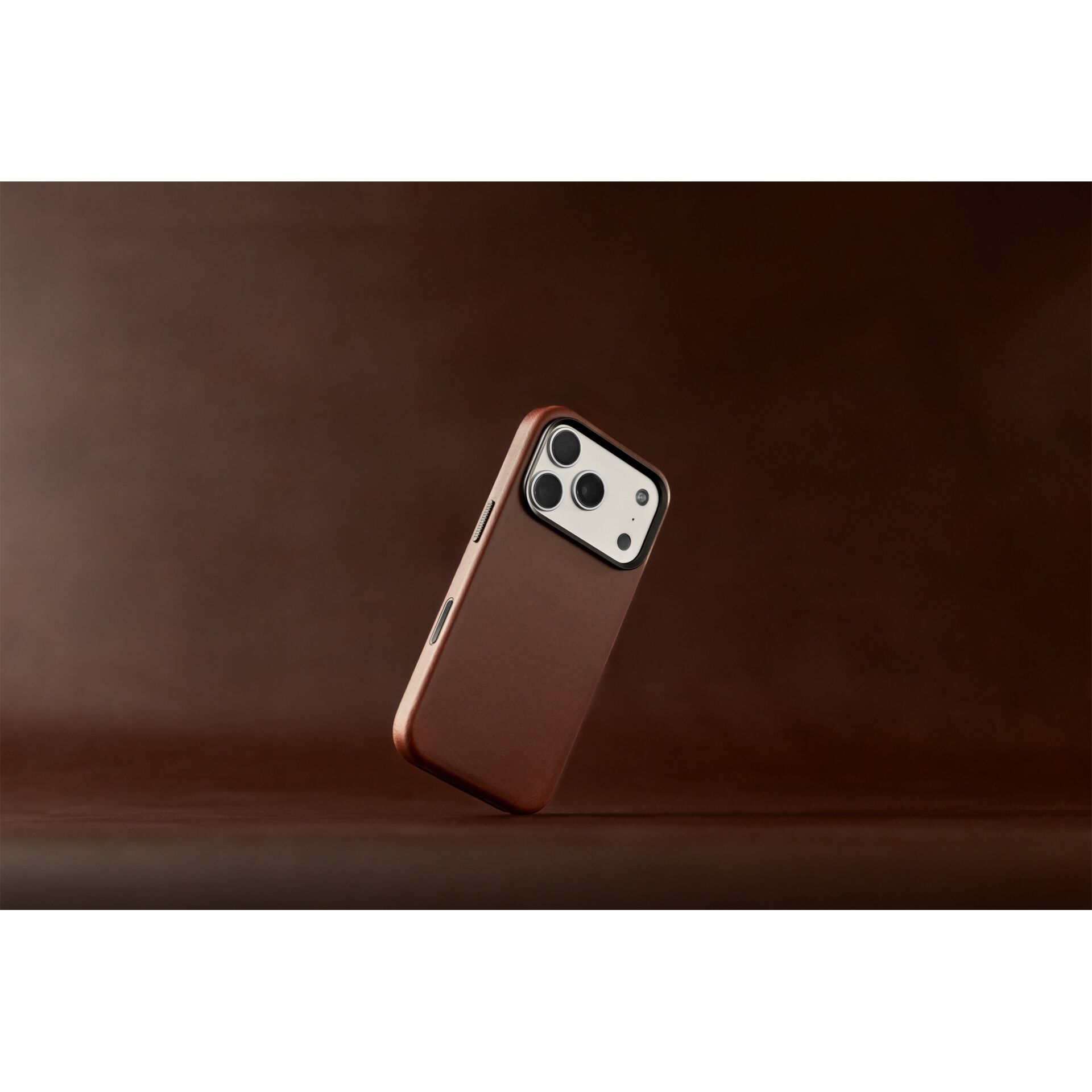 smartphone, hülle, braun, dreifach-kamera, iPhone-ähnlich