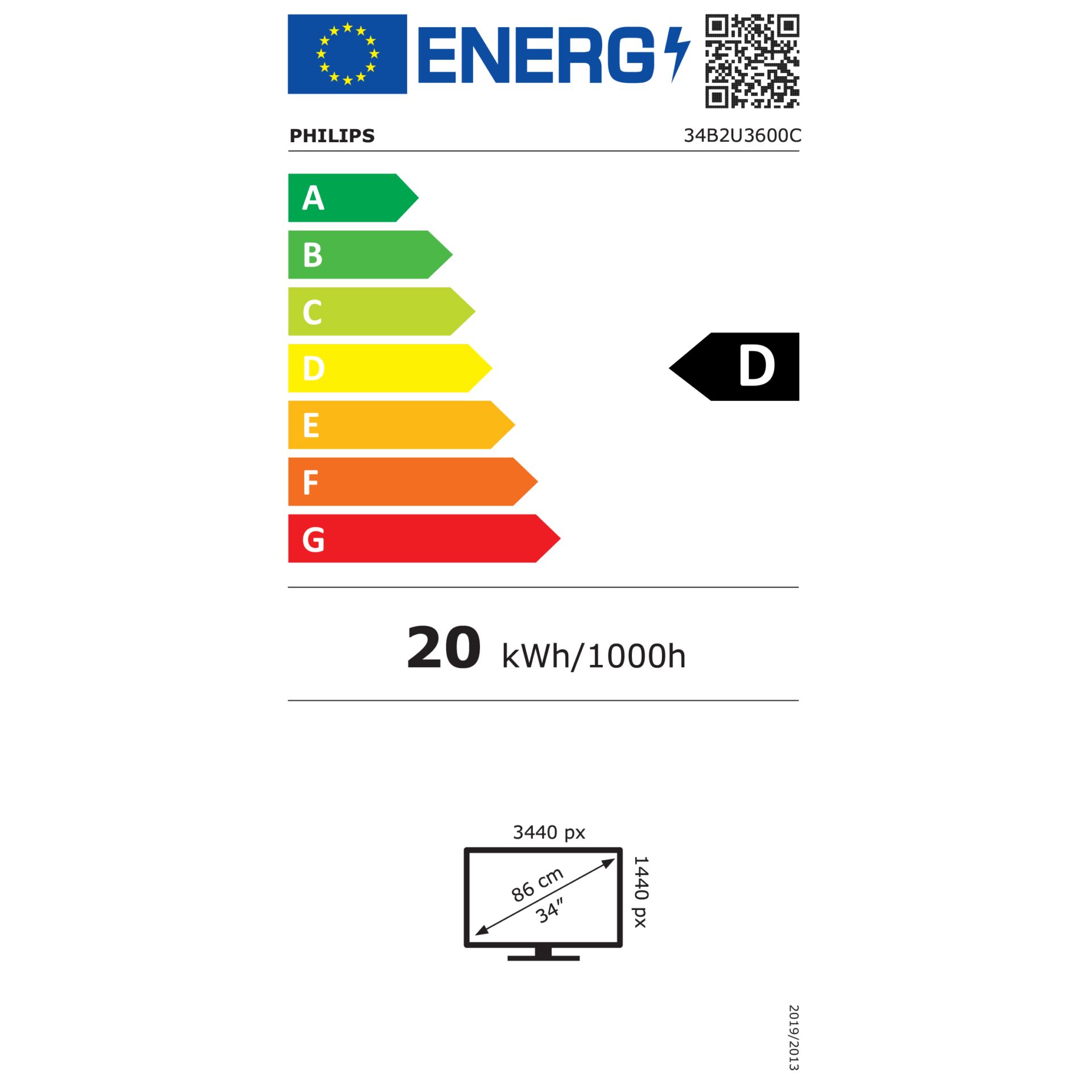Philips 34B2U3600C – Energieeffizienzklasse D