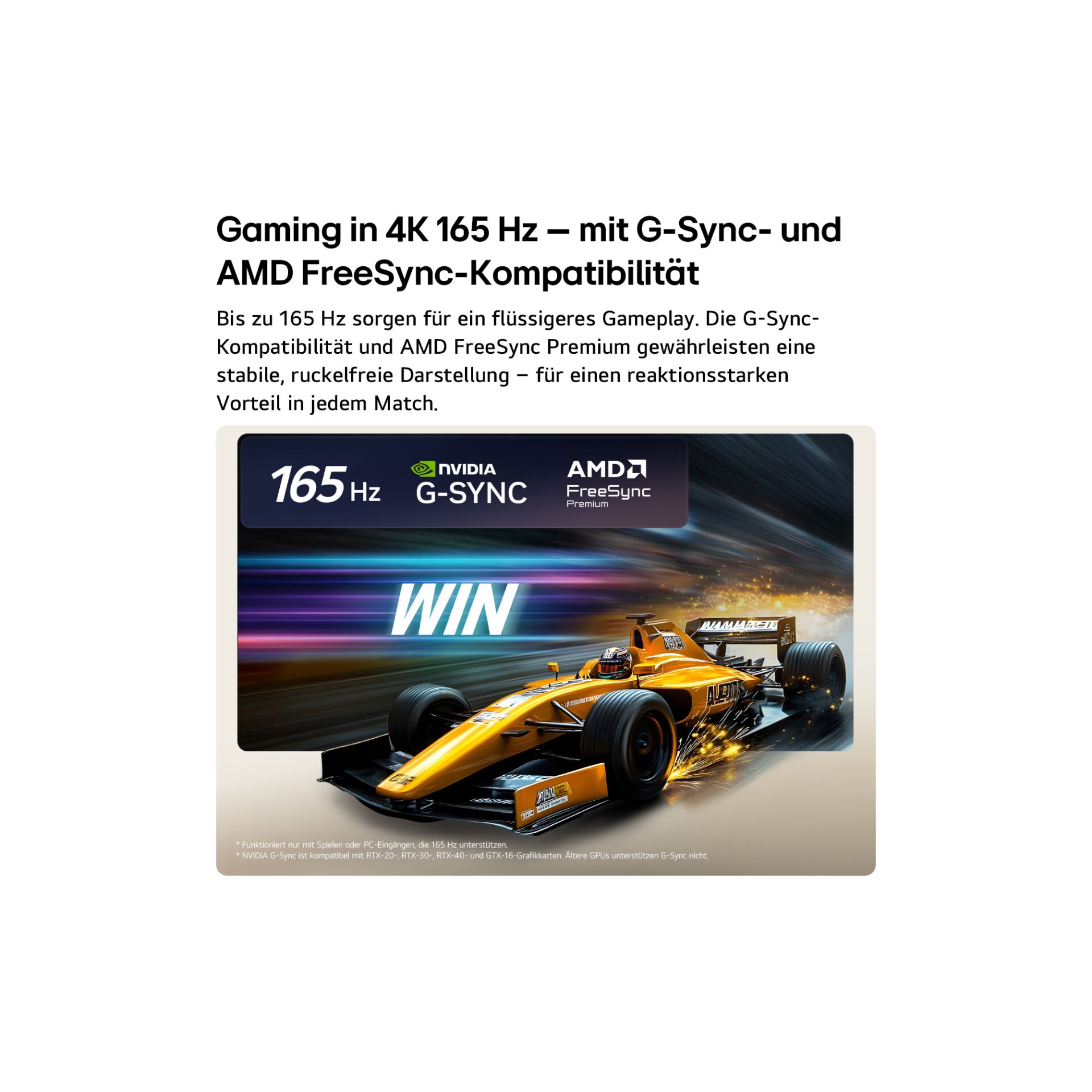 Gaming-Monitor, 165 Hz, G-Sync, AMD FreeSync, Grafikkartenkompatibilität