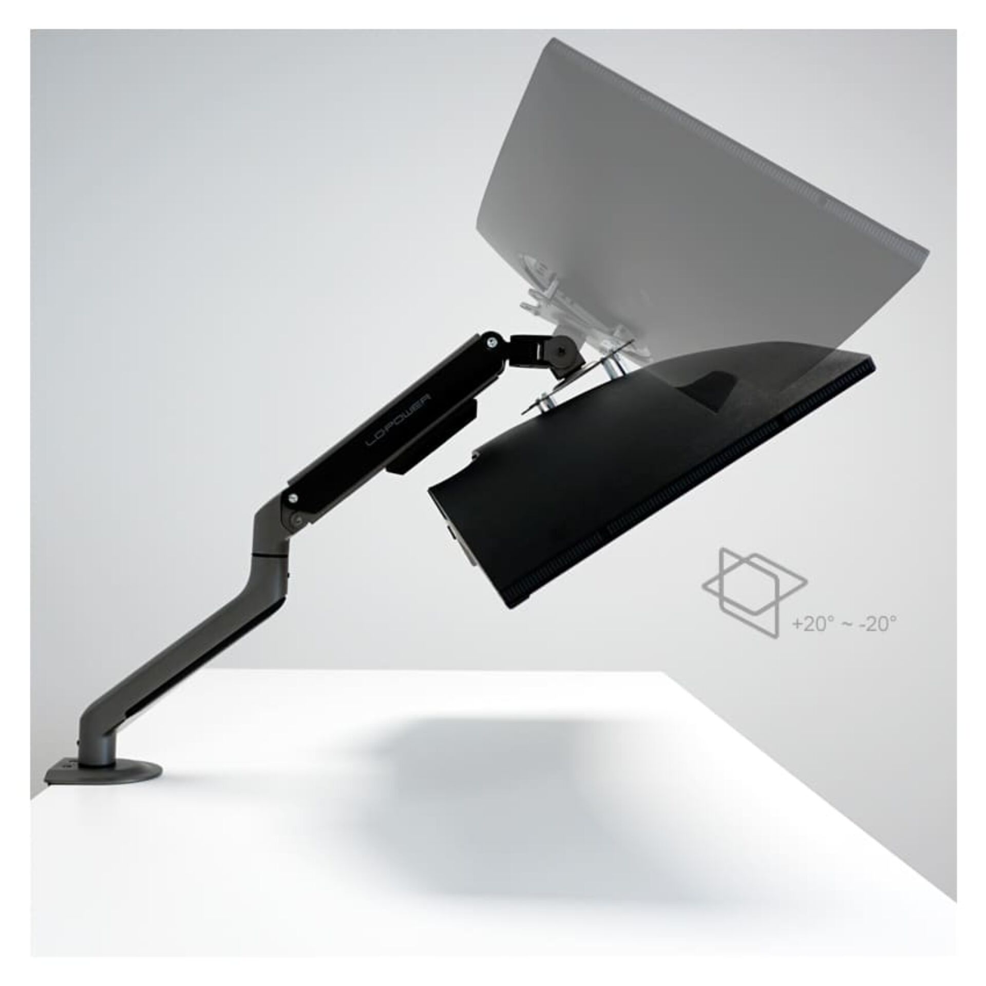 Schreibtischlampe, Arbeitlampe, Armleuchte, Monitorhalterung, Verstellbar