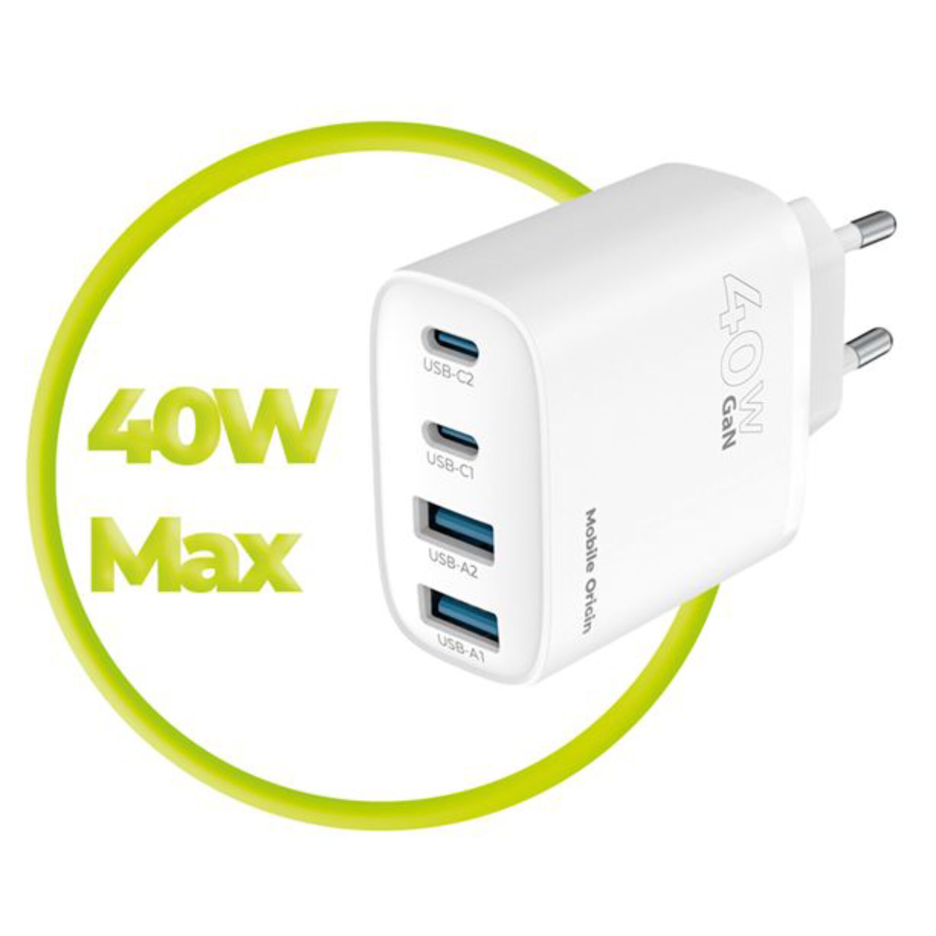 Ladeadapter, USB-C, USB-A, 4-Port, Netzteil