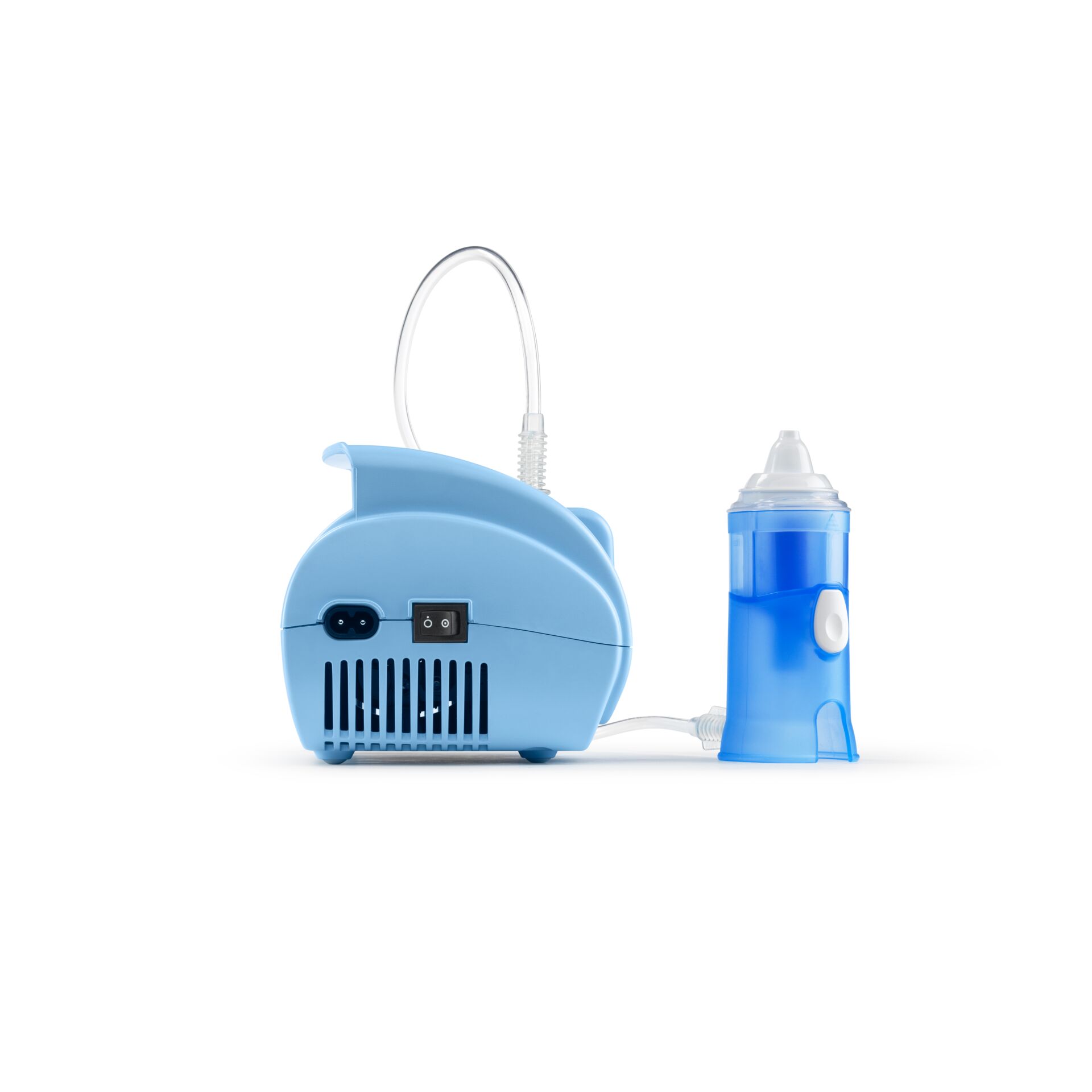 Nebulizer, Inhalationsgerät, Blue, Portable device, Schlauchanschluss
