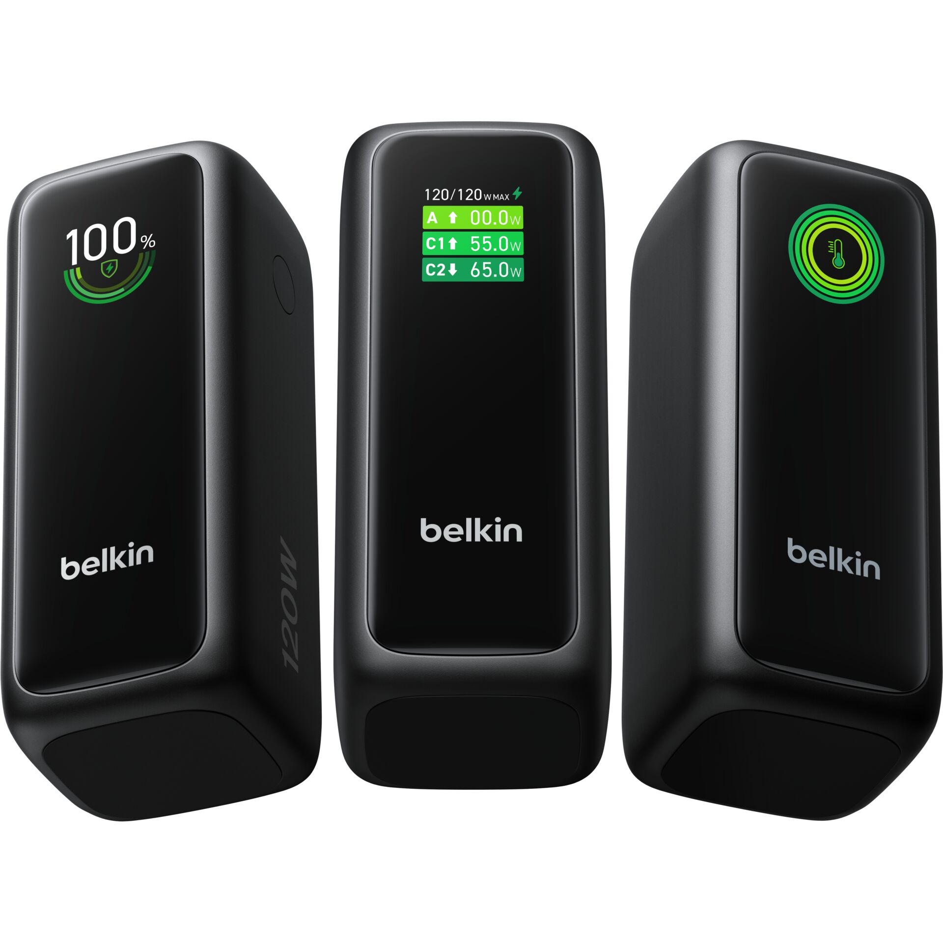 E-Bike Ladegerät, Powerbank, Induktives Display, Schwarz, Kompaktes Design