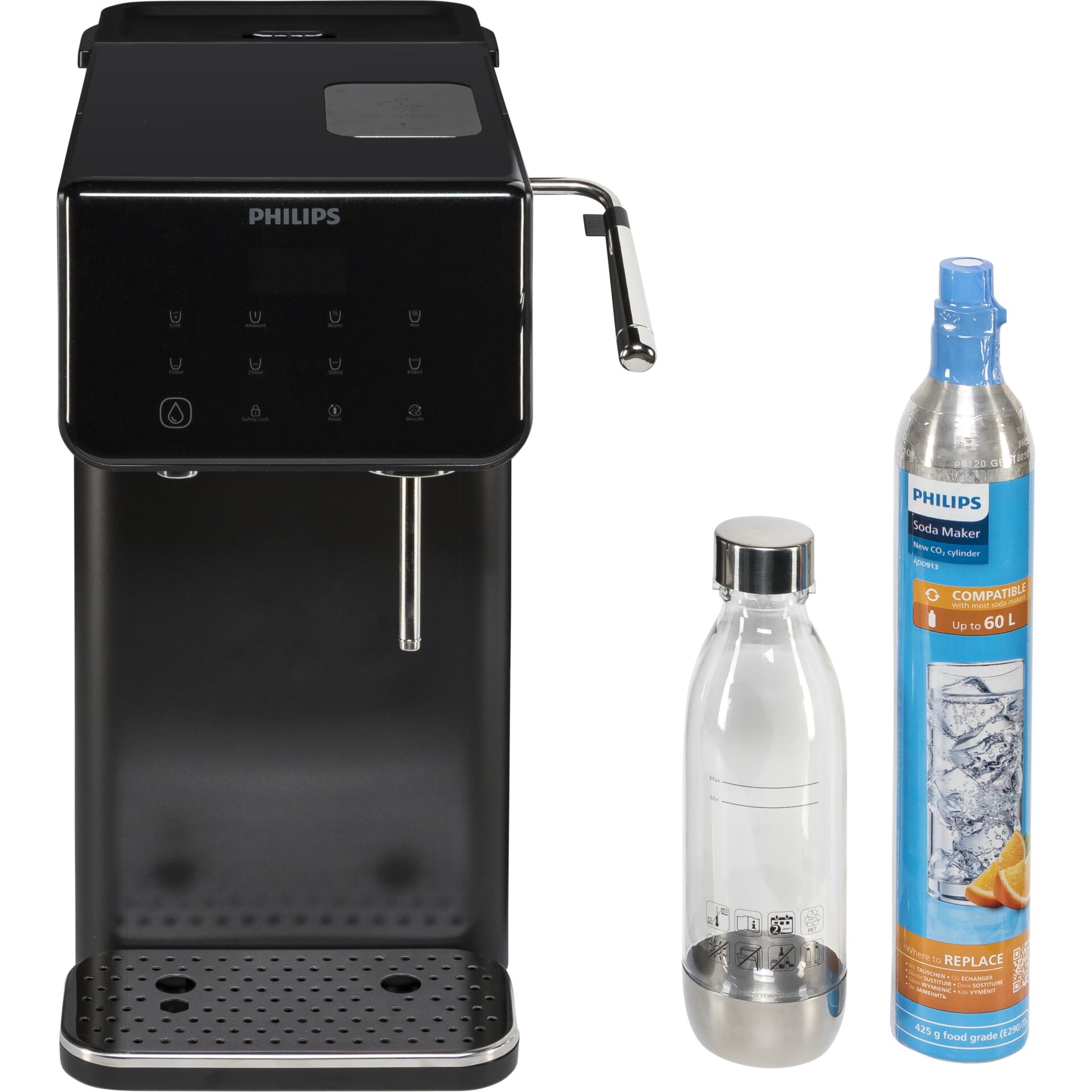 Philips Wasserstation Sprudelfunktion ADD5962BK Flasche, Tasse, Wasserflasche