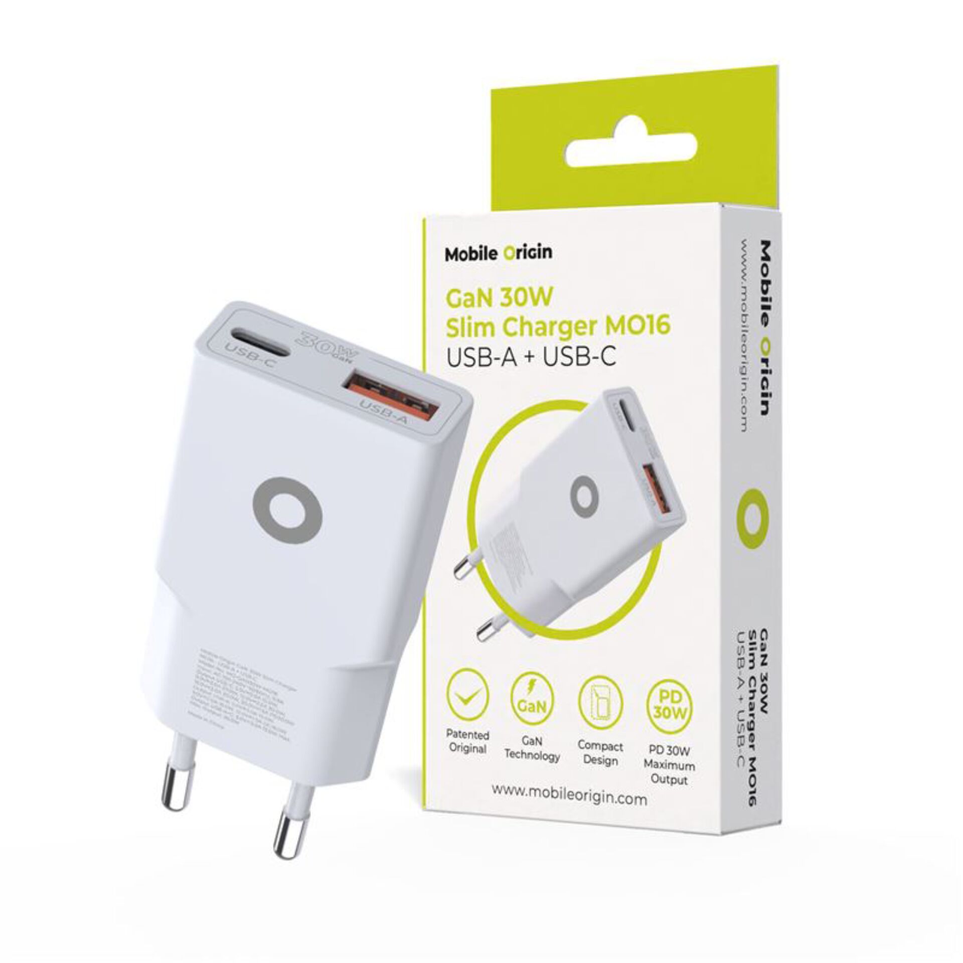 Mobile Origin 30W Slim Charger  TÜV MO16 USB-A + USB-C