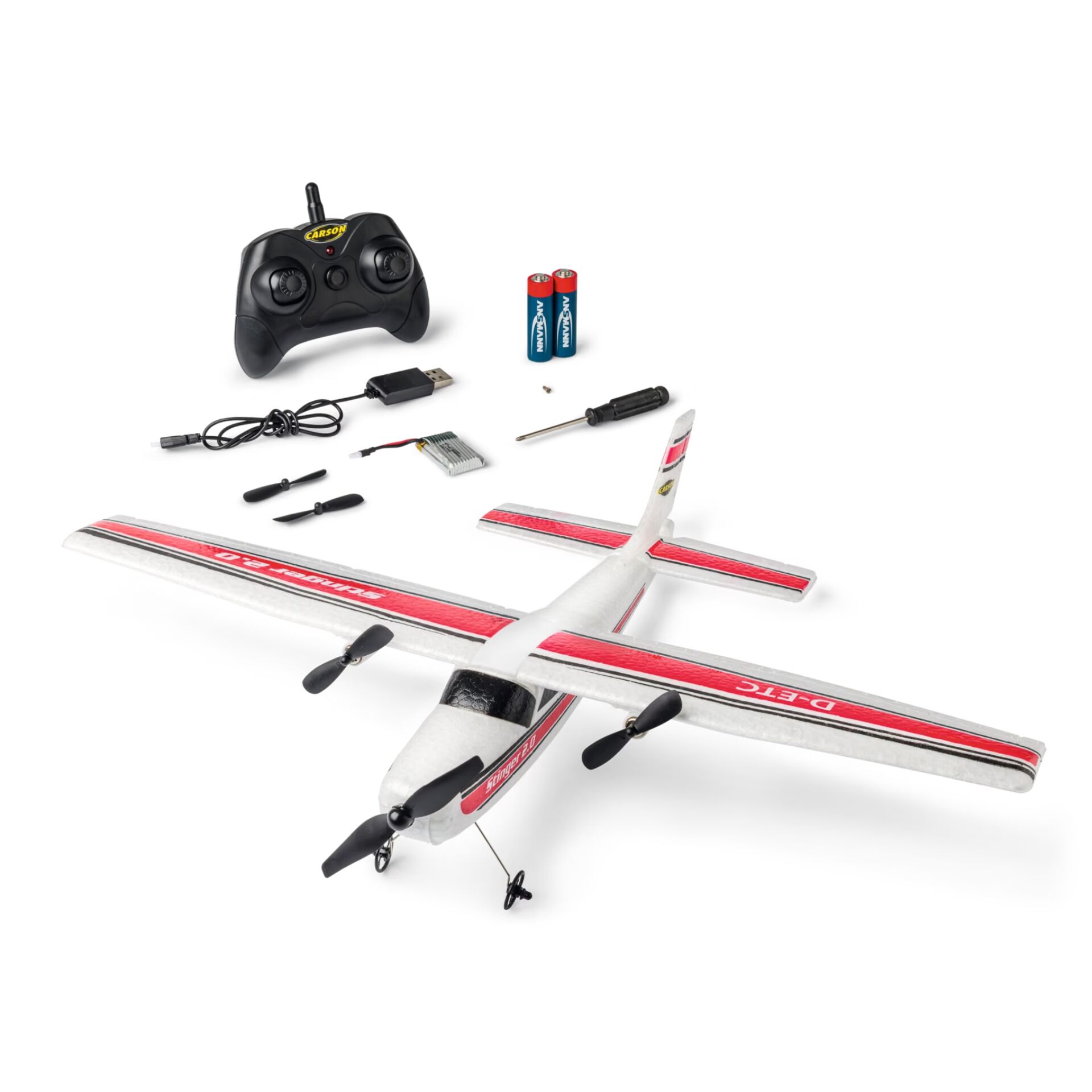 Fernbedienung, Ferngesteuertes Flugzeug, Modellflugzeug, Akku-Batterien, USB-Ladegerät