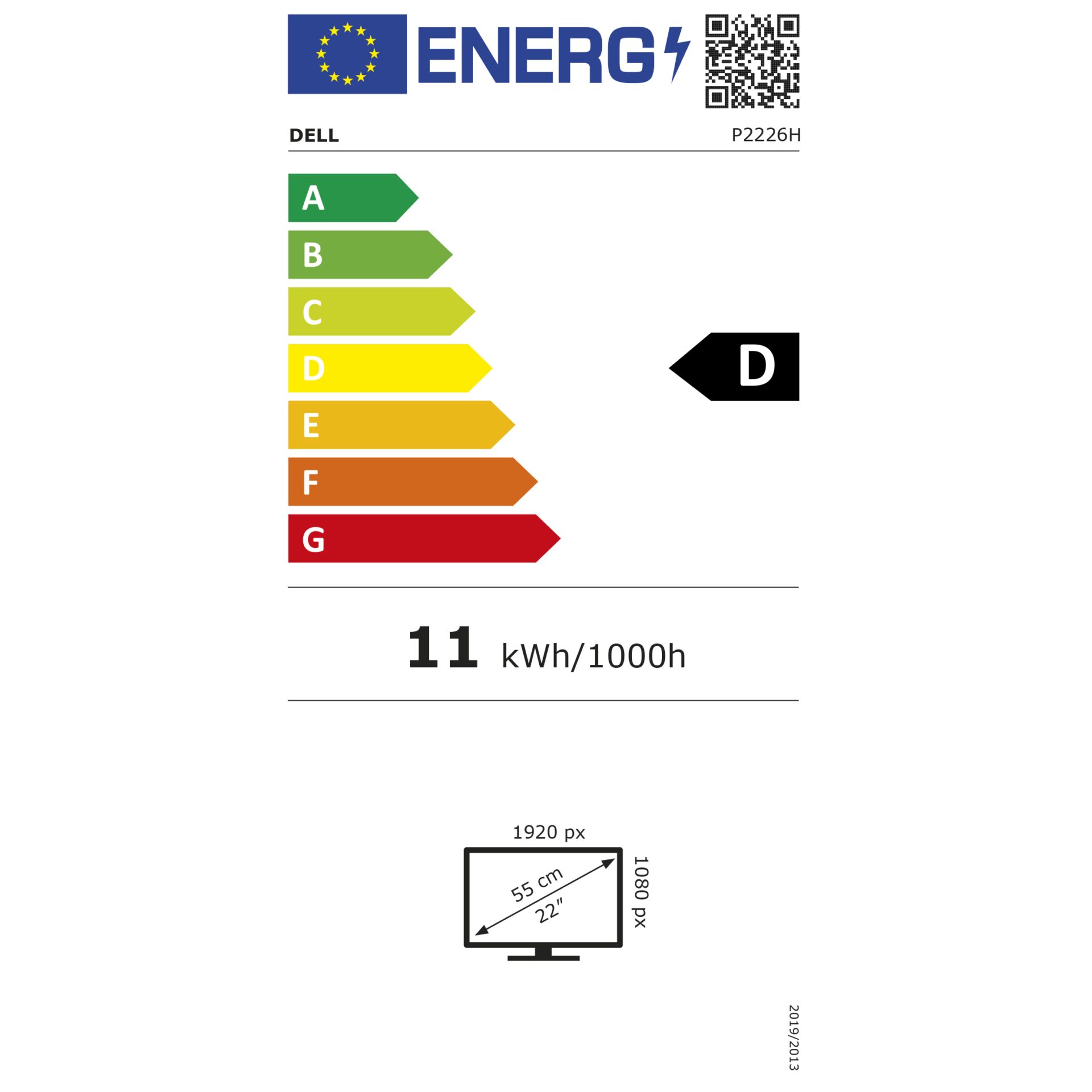 DELL P2226H – Energieeffizienzklasse D