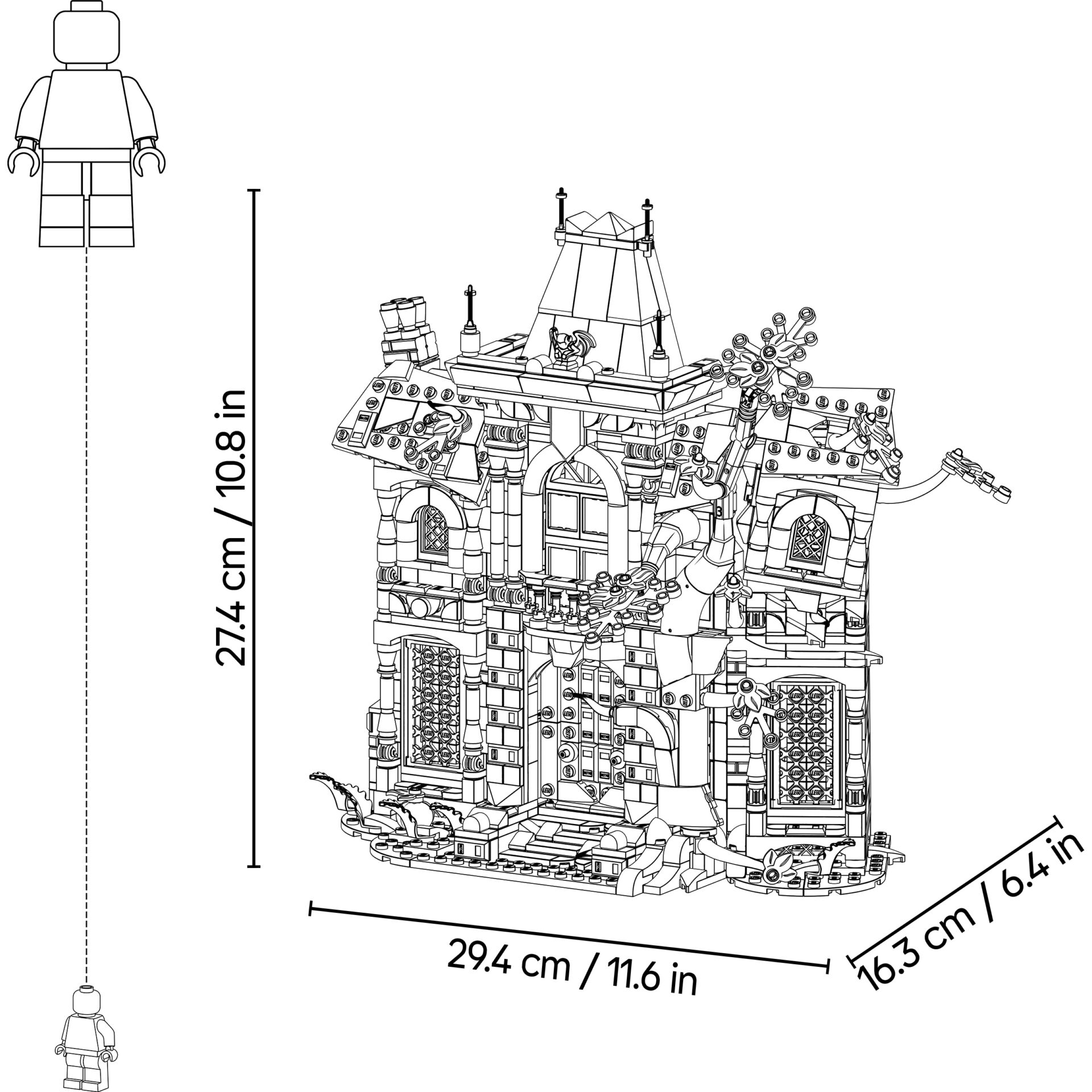 Lego Burg, Steinziegeln, Turm, Schlossfassade, Diorama