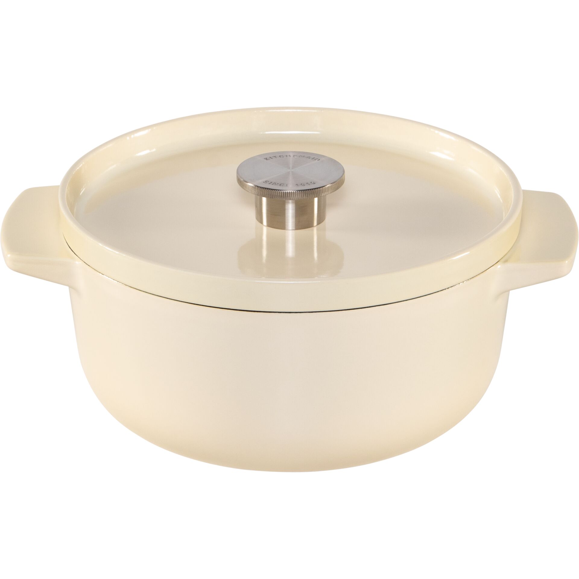 KitchenAid Bräter mit Deckel  Gusseisen 22cm, creme