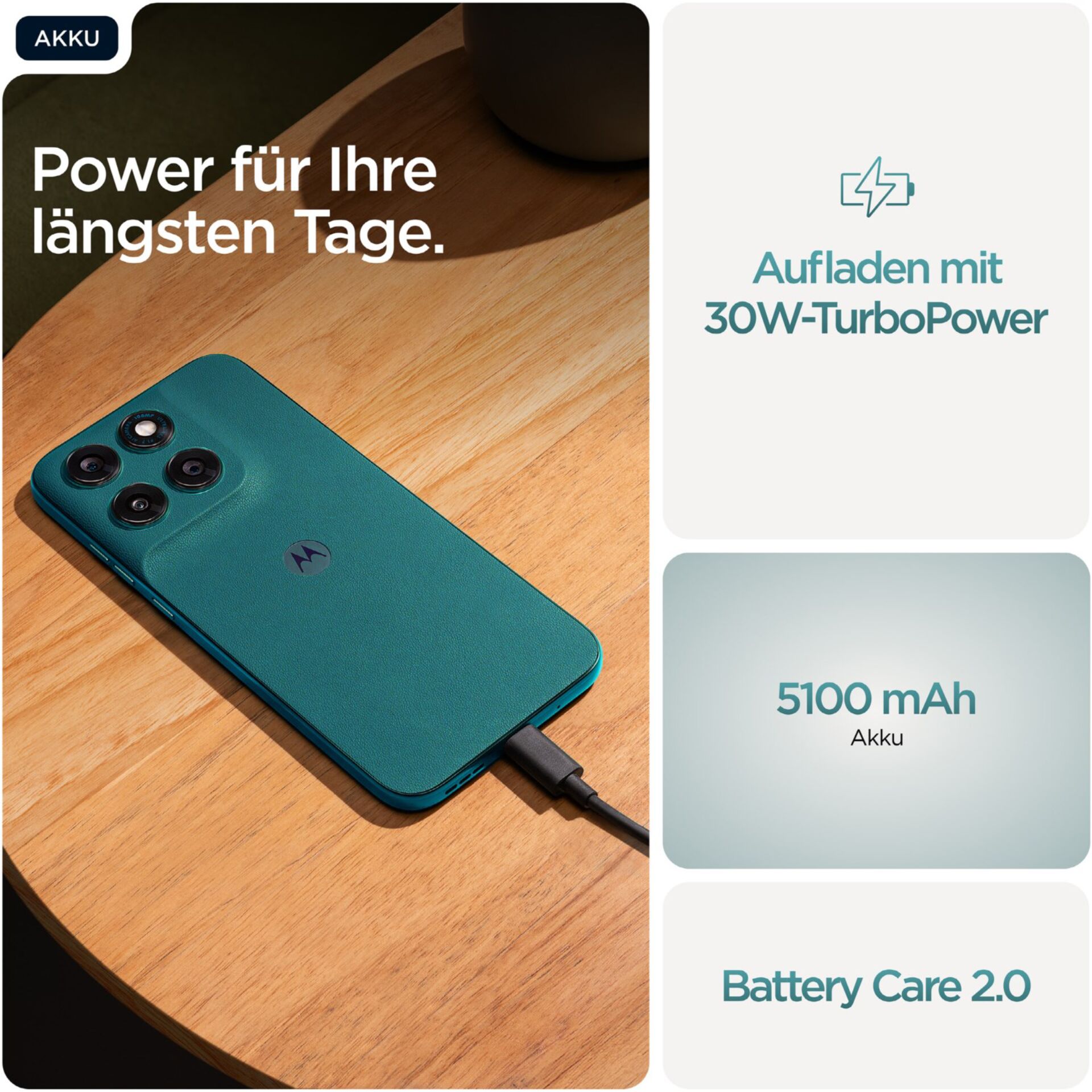 Smartphone, Dreifachkamera, Türkis, Ladekabel, Batterie 5100 mAh