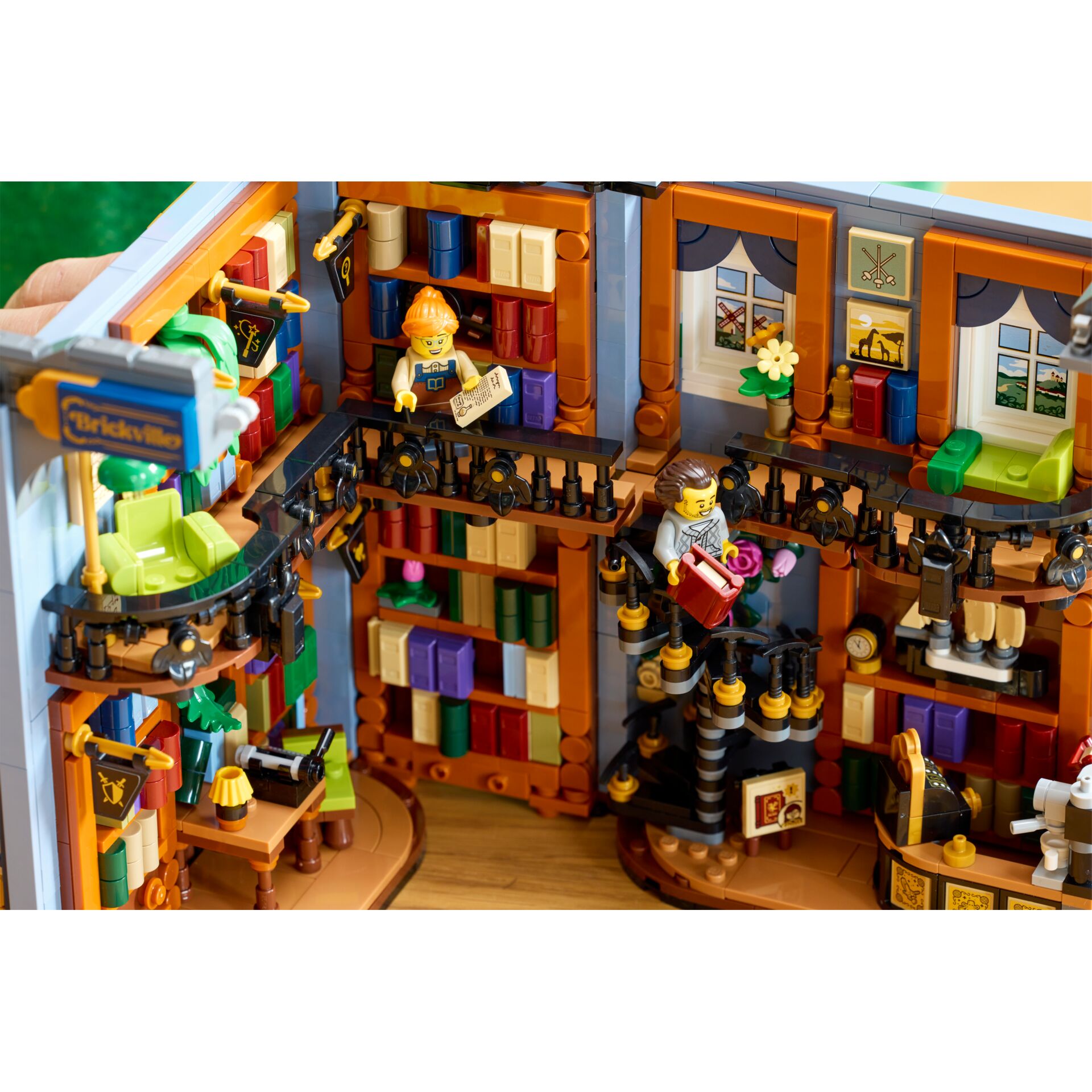 Lego, Innenraum, Bücherei, Regal, Figuren