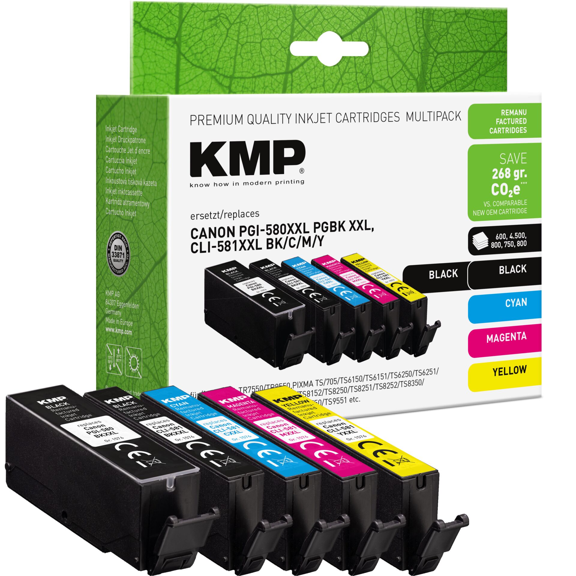 Adapter, Elektronik, Tintenpatronen, Mehrfarbige Patrone, Kompakt-Pakung, Canon Kompatibilität, KMP Tintenpatronen