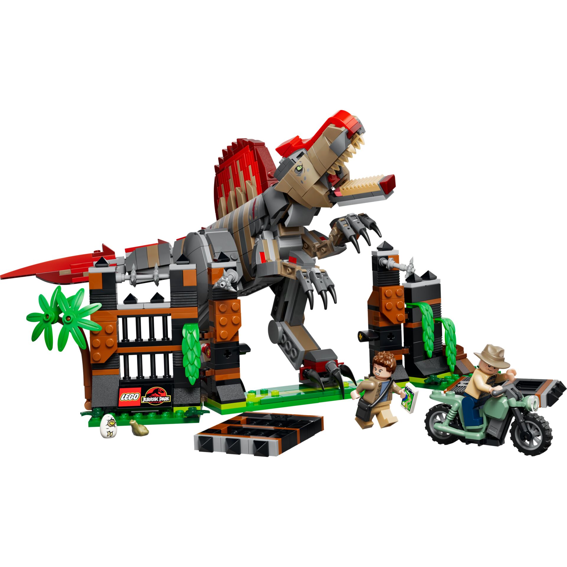 lego, jurassic park, dinosaur, spielzeug, motorrad