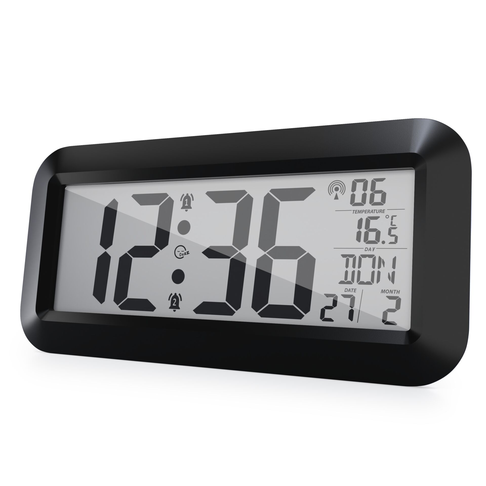 digital clock, alarm clock, Tischuhr, Wetteruhr, LCD-Anzeige