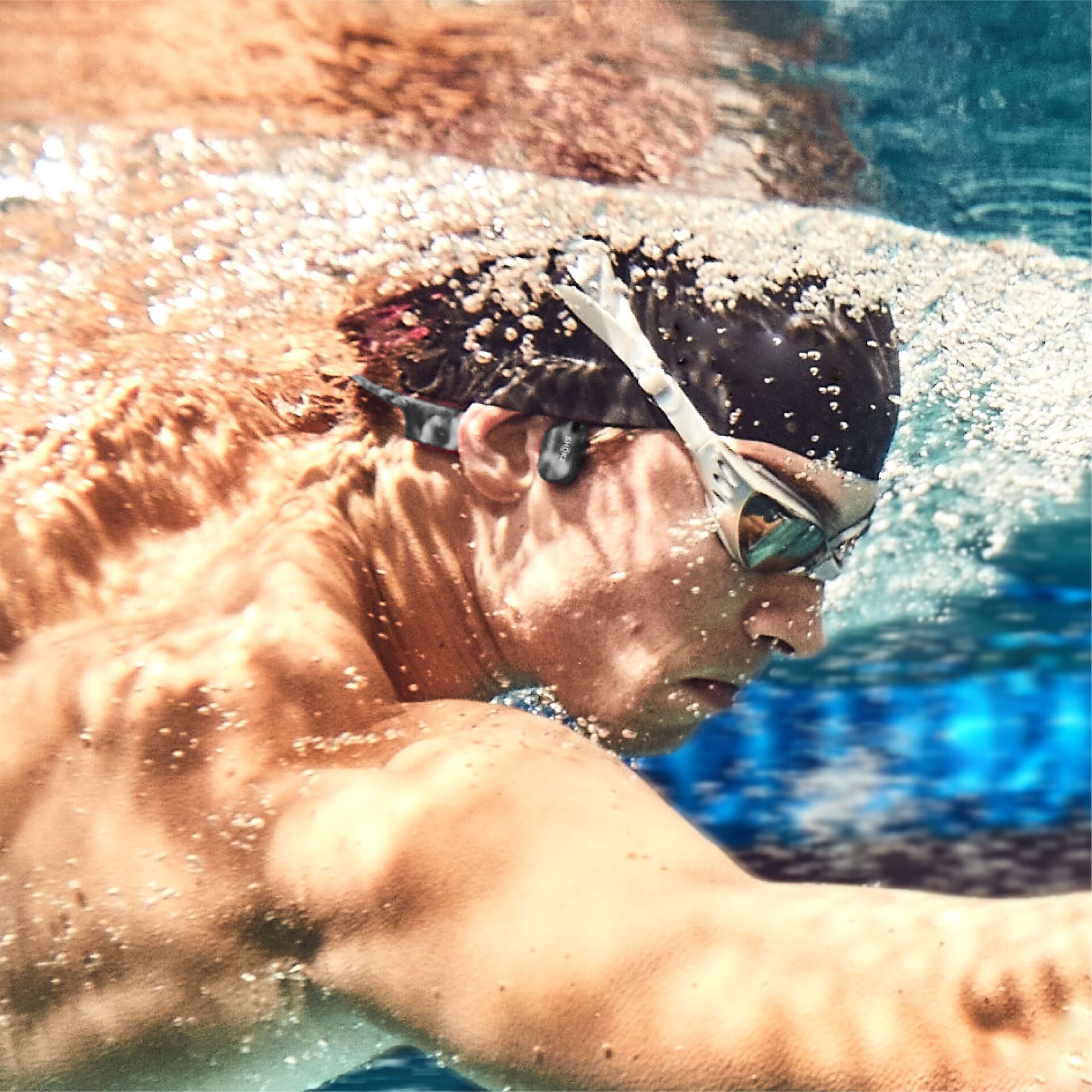 Schwimmen, Wasser, Kappe, Schutzbrille, Bademode