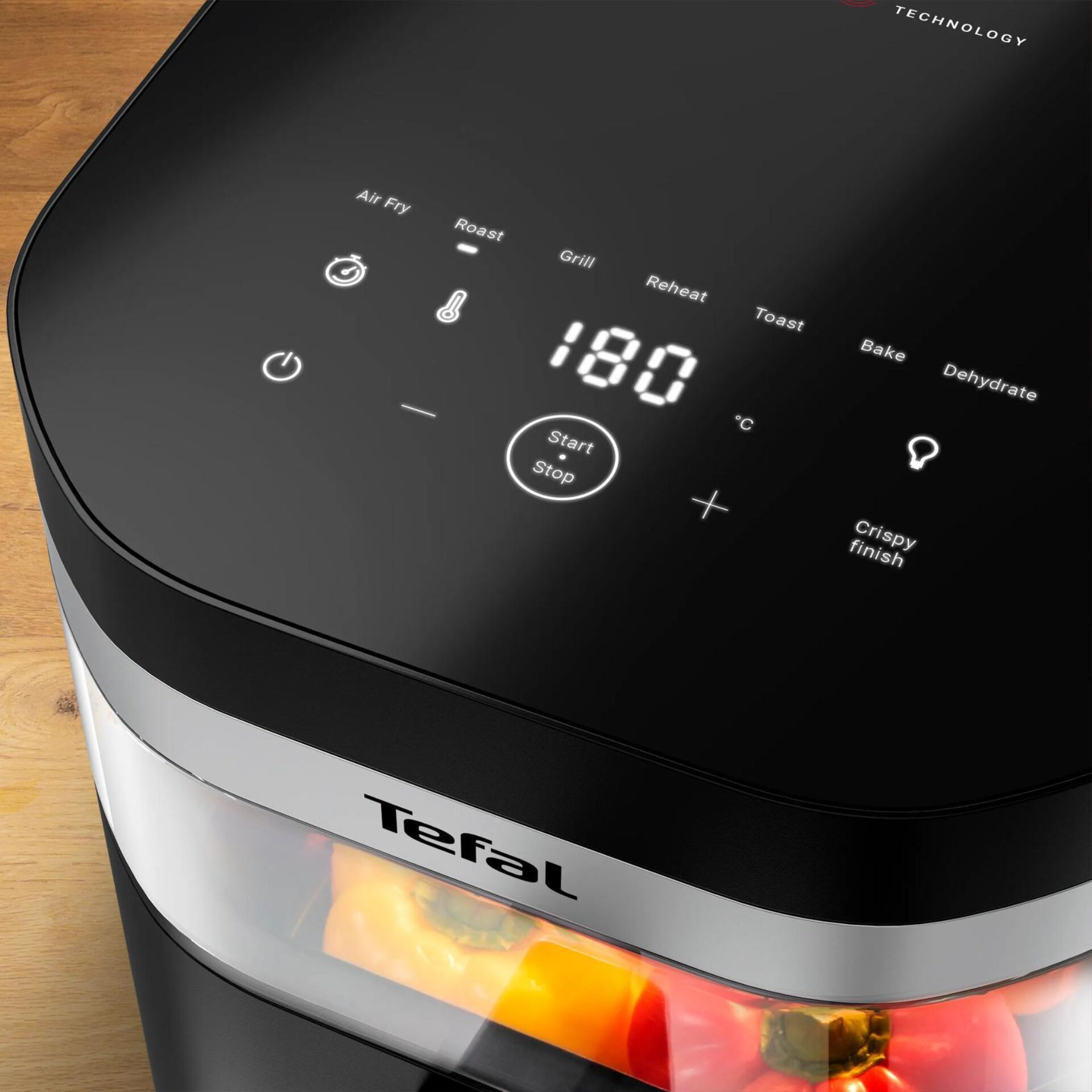Airfryer, digitale Steuerung, Temperaturanzeige, schwarz, ohne Marke