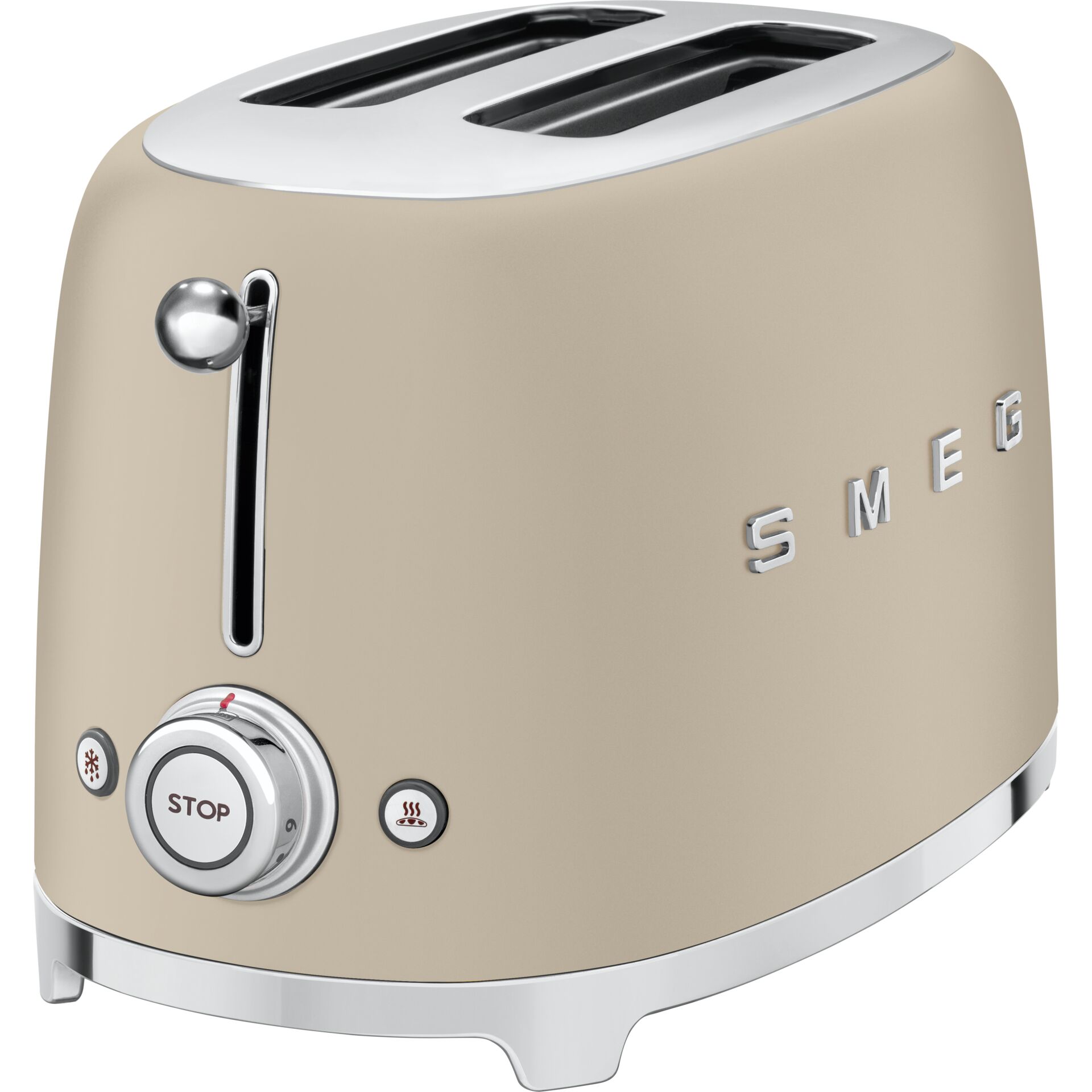 Toaster, Beige, Two-slice, Mechanical knob, Slide lever