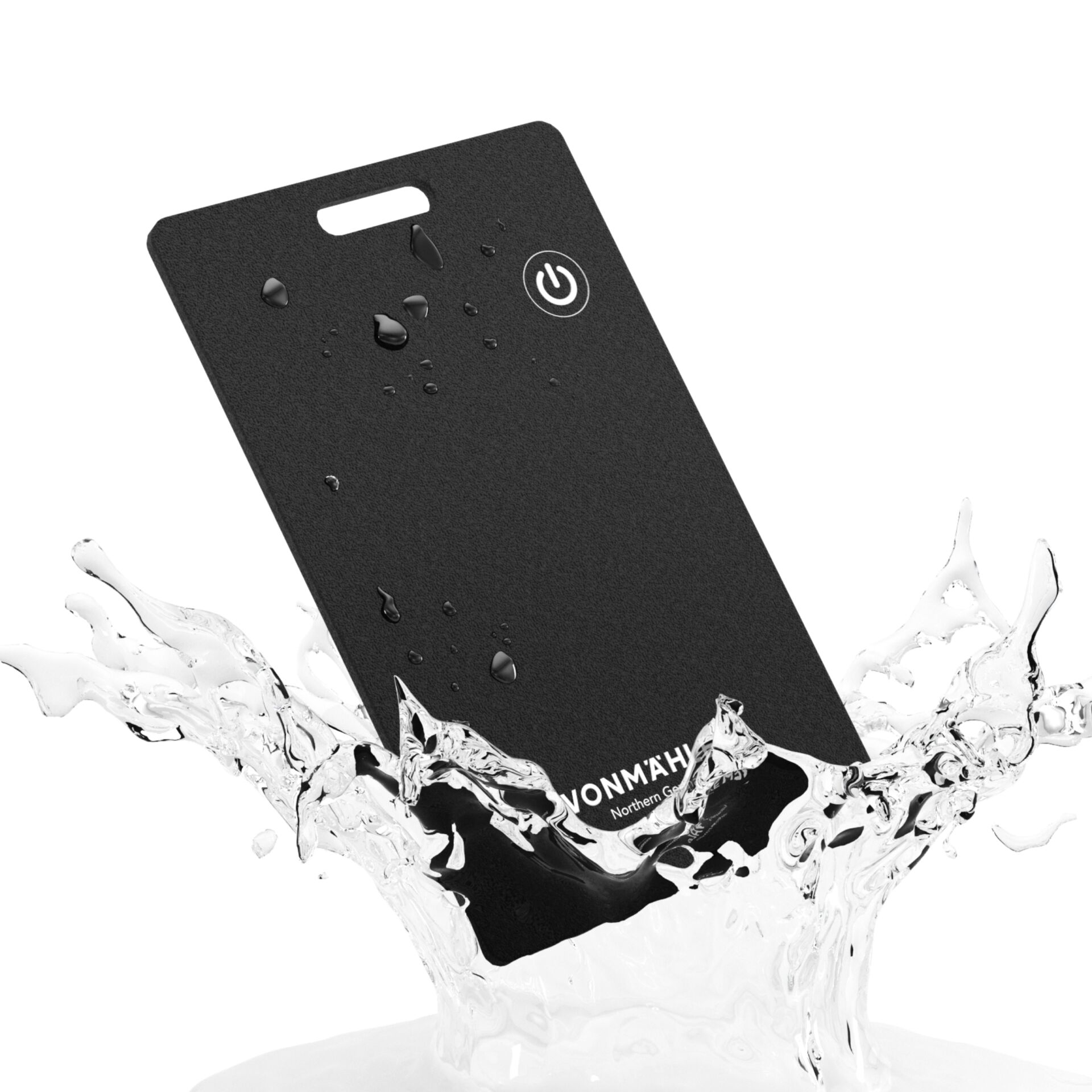 Powerbank, kabelloses Ladegerät, tragbarer Akku, schwarz, wasserdicht