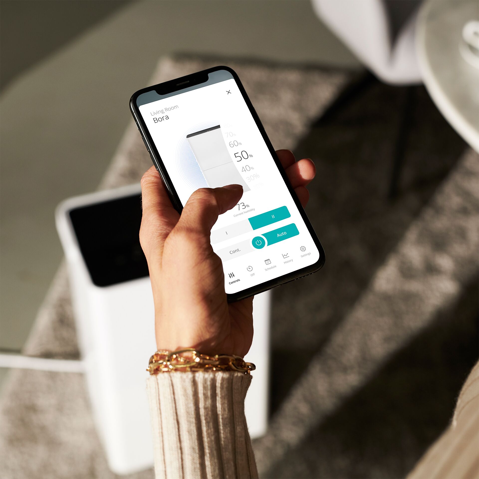 Smartphone, Mobile App, Gerätesteuerung, Benutzeroberfläche, Bildschirm