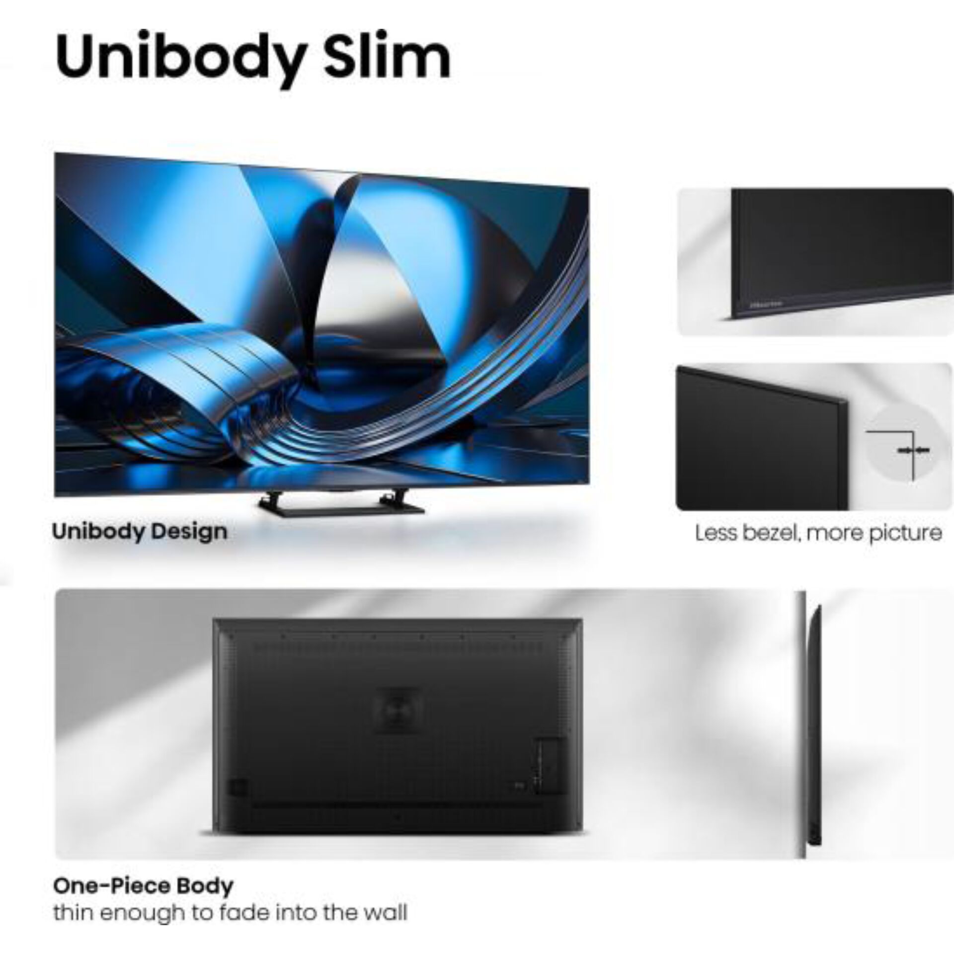 Fernseher, LED, 4K, Dünn, Einteiliger Körper