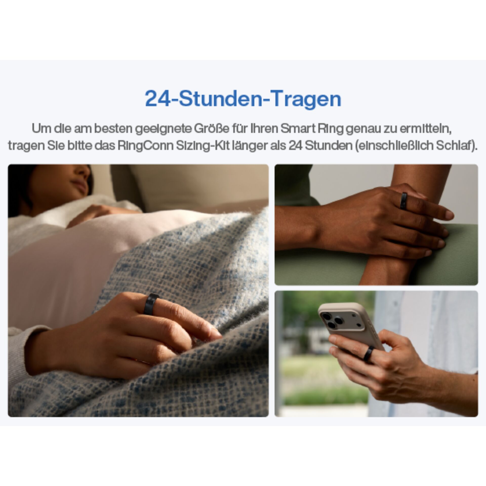  Ring Conn, Smart Ring, Silicone Ring, Schwarz, Tragekomfort