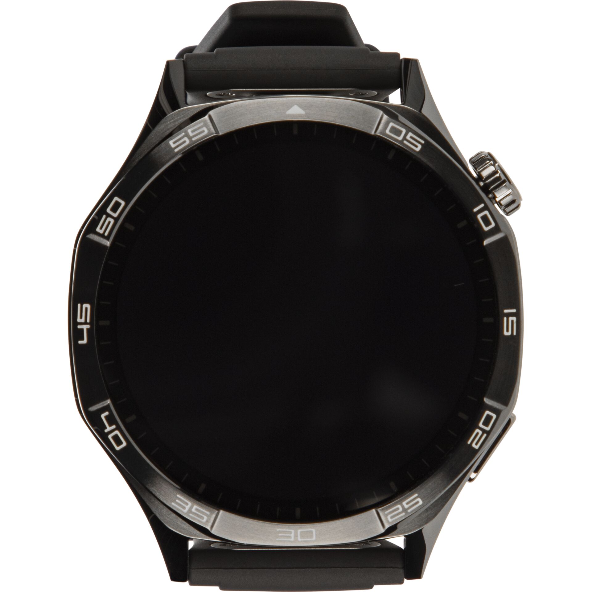 Uhrengehäuse, Schwarze Uhr, Runde Ziffernring, Kautschukband, großes Display