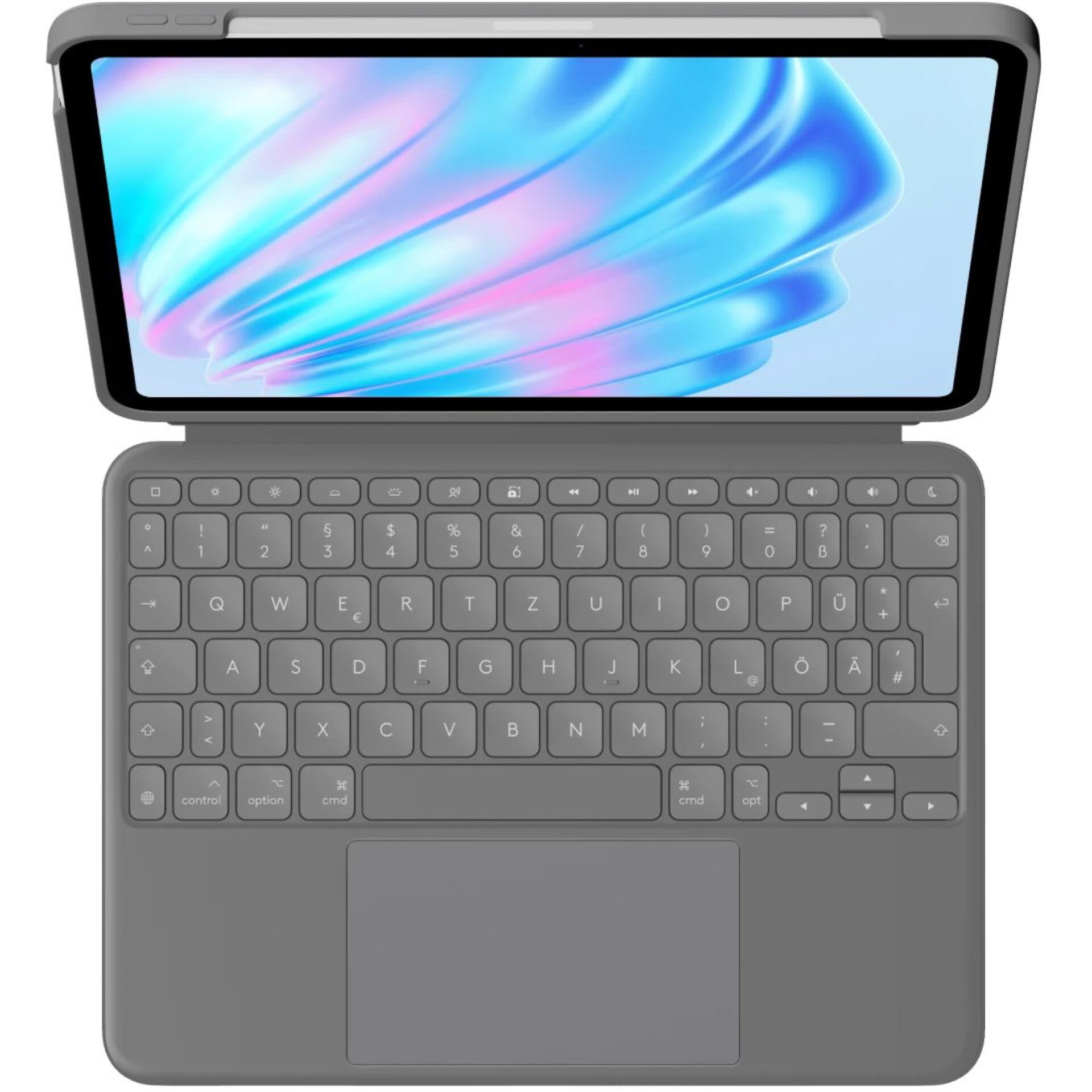 laptop, clamshell, gray, keyboard, touchpad