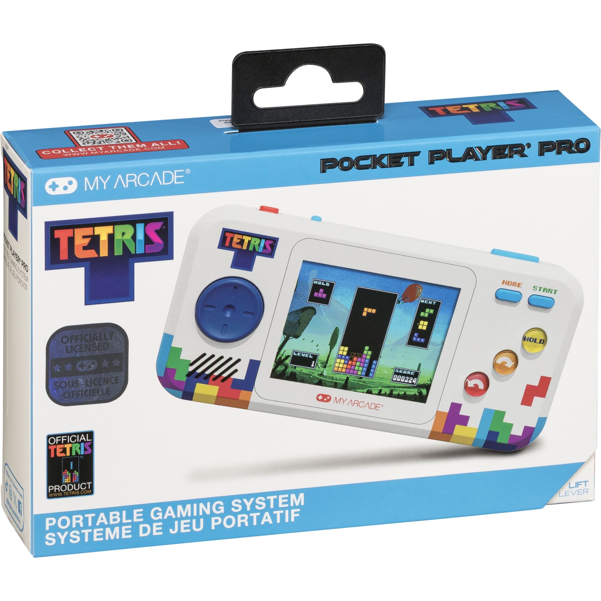 Tetris, Portables Gaming System, Handheld Console, USB Controller, Blue White Design