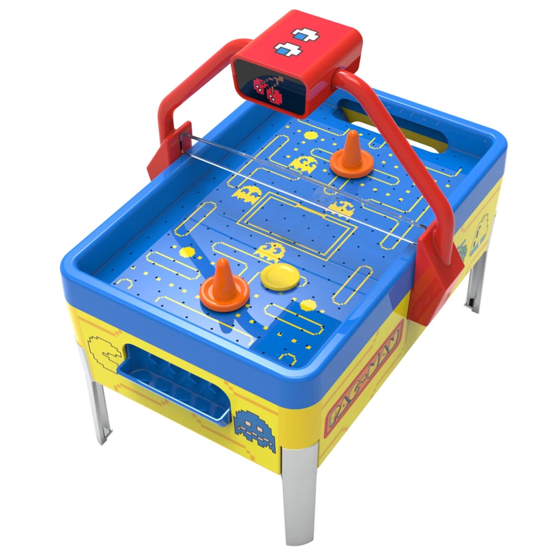 arcade, tisch, spiel, blau, gelb