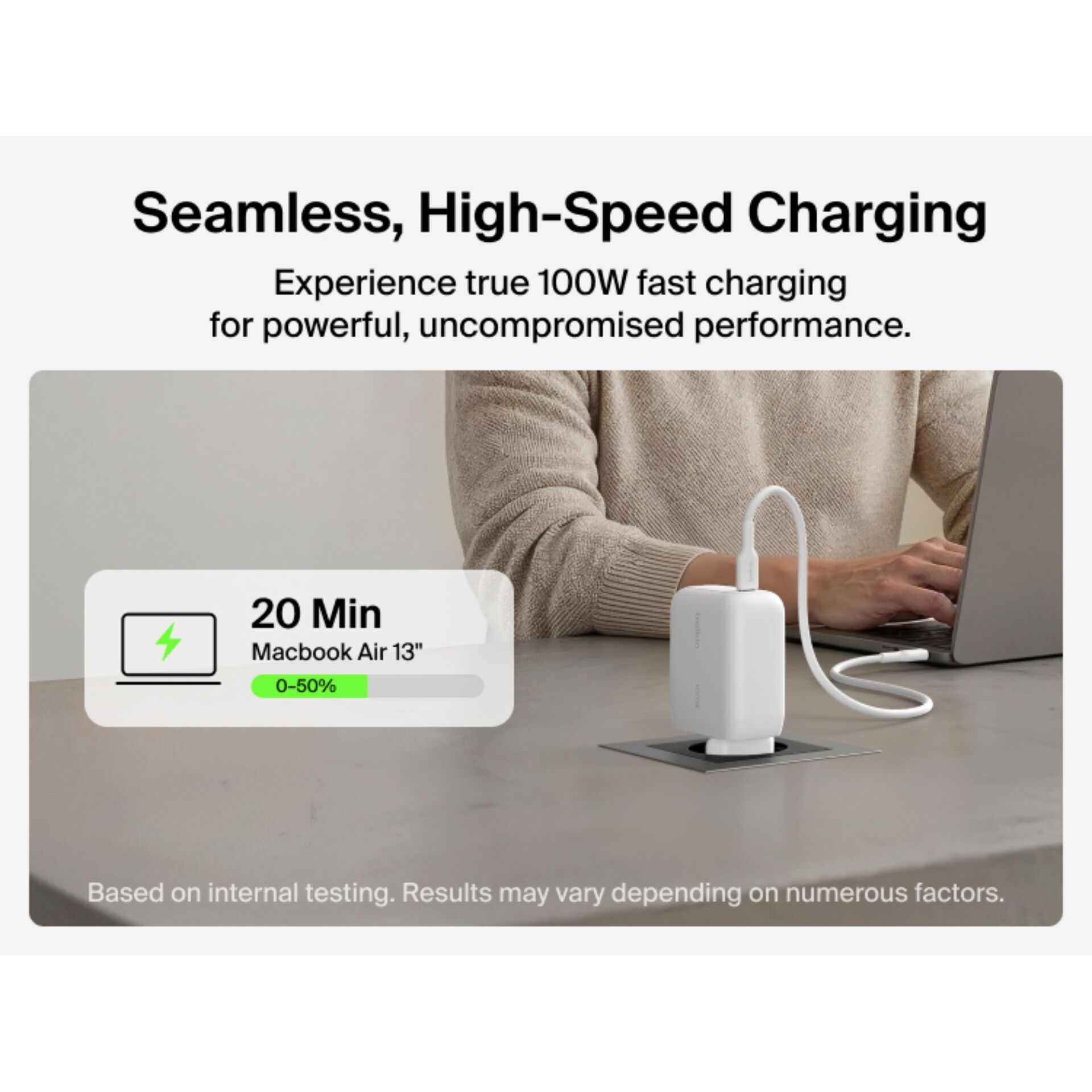 Seamless, High-Speed Charging, Power Adapter, USB-C, MacBook Air 13"