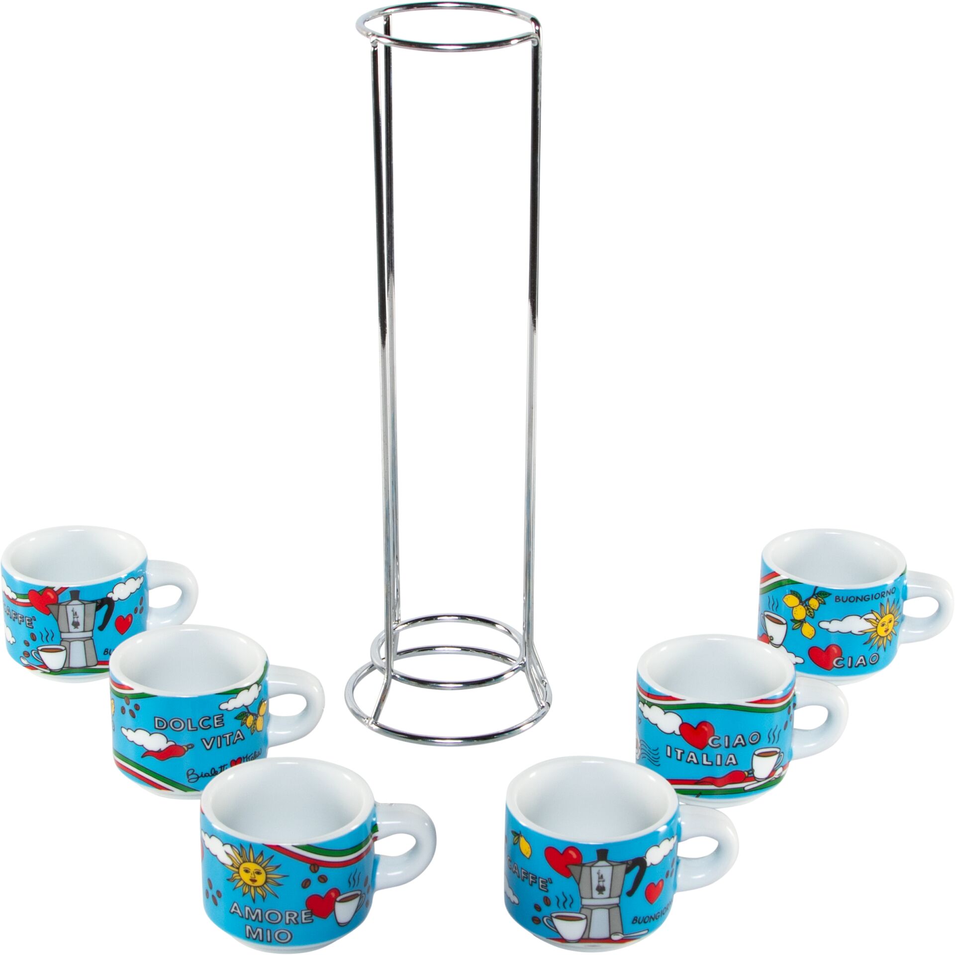 Espresso-Gläser, Becher-Set, Kaffeebecher, Keramikbecher, Türkises Muster