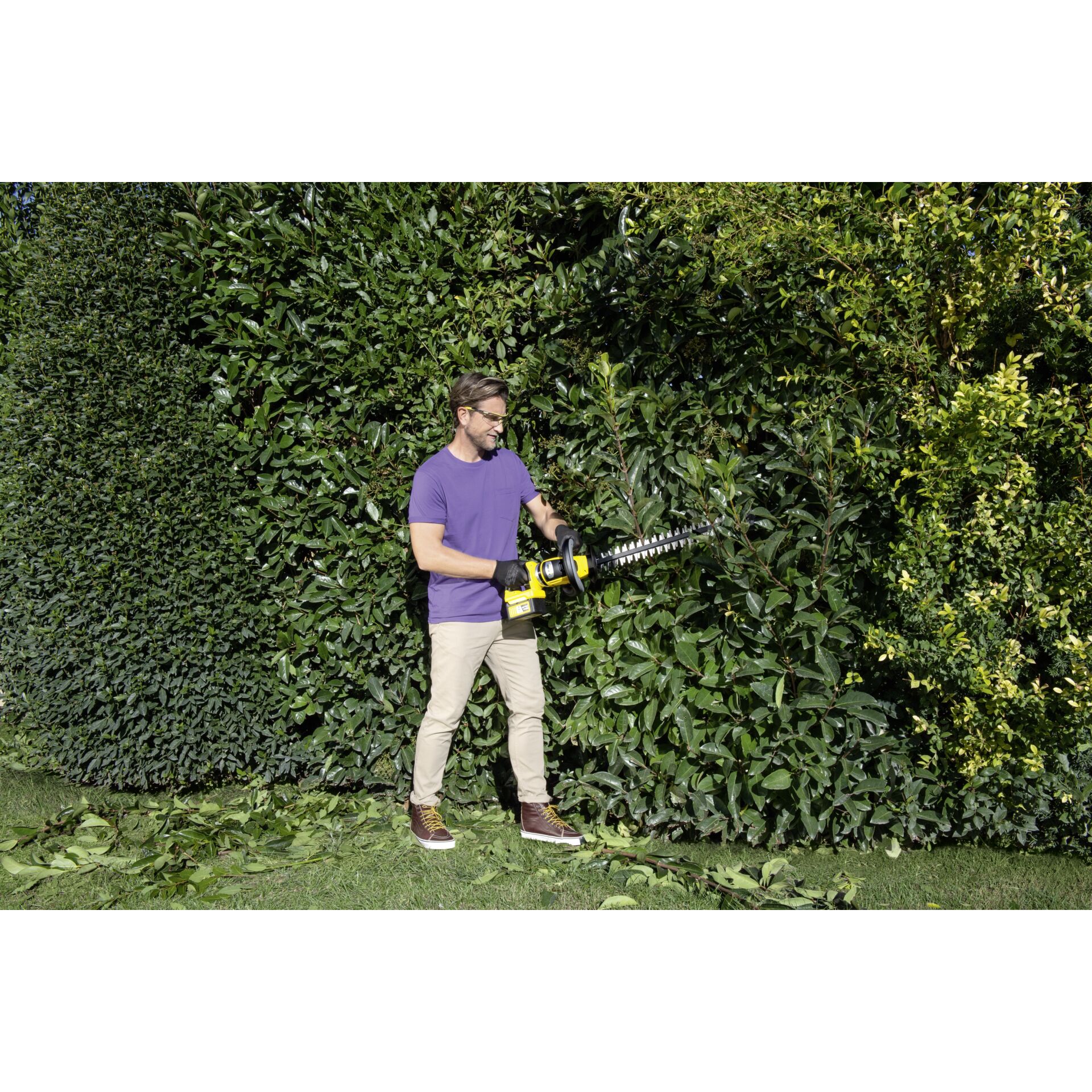 Gras, Rasen, Hecke, Handschuh, Schuh