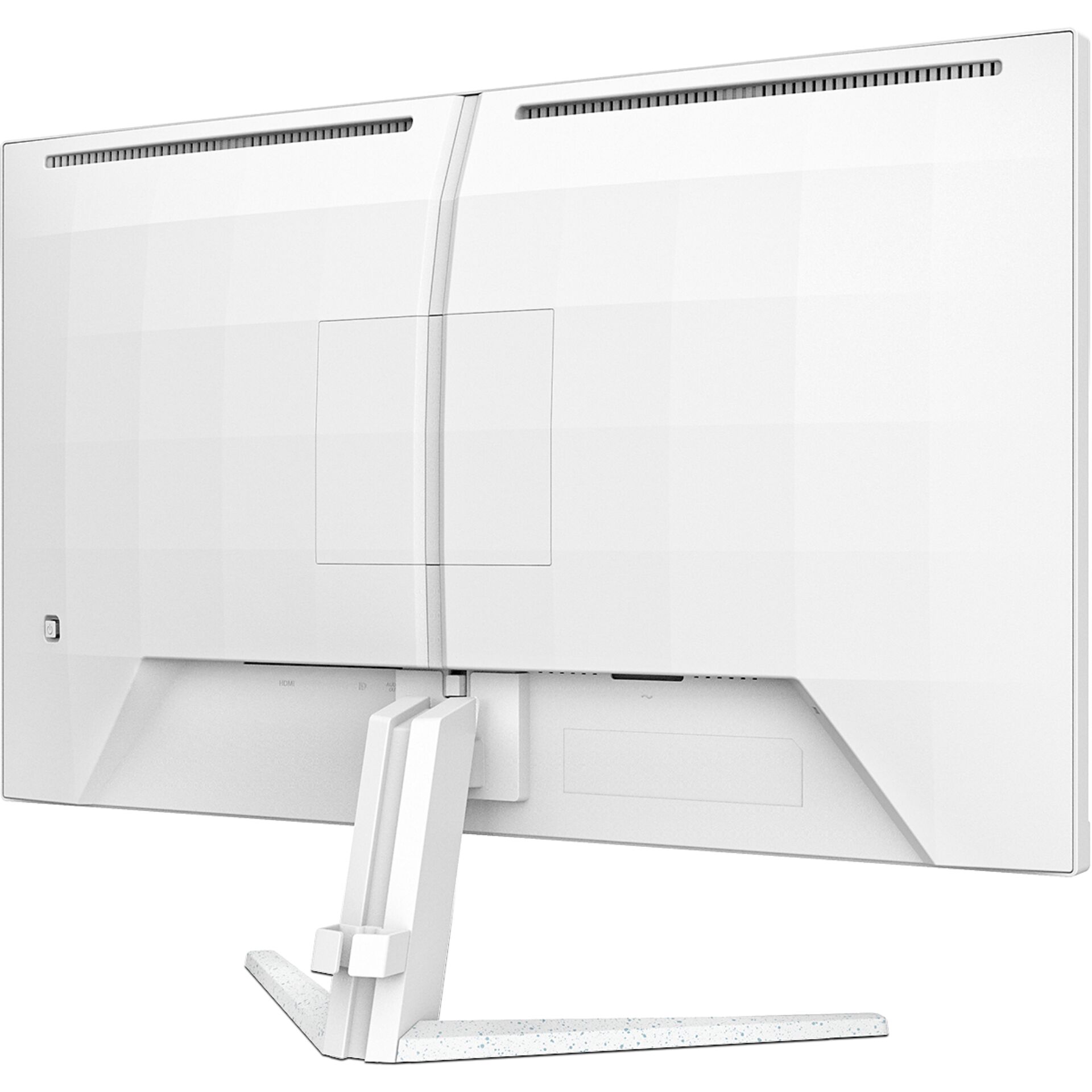 Computerbildschirm, weißer Monitor, Gaming-Monitor, Standfuß, Lüftungsschlitze