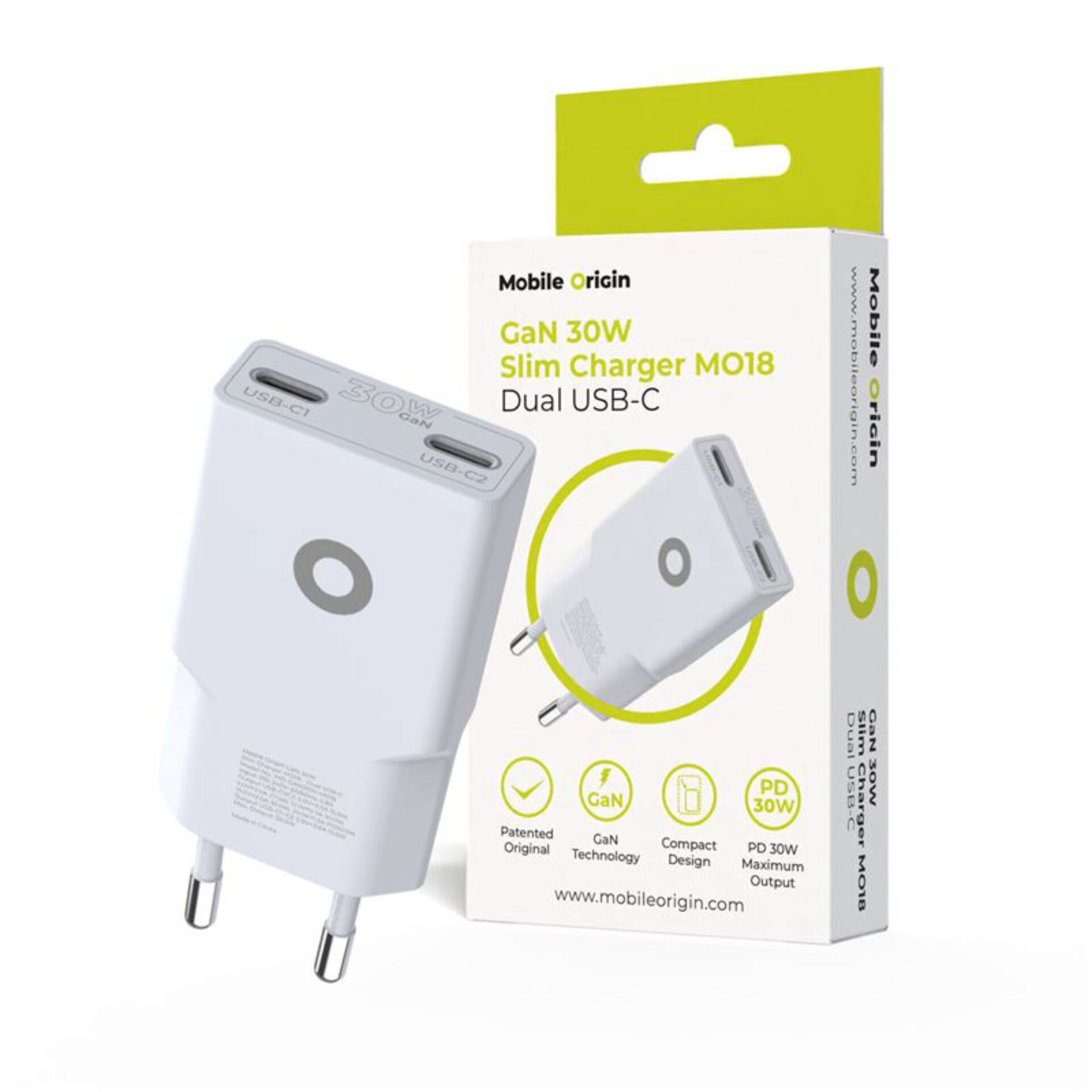 Mobile Origin 30W Slim Charger  TÜV MO18 Dual USB-C