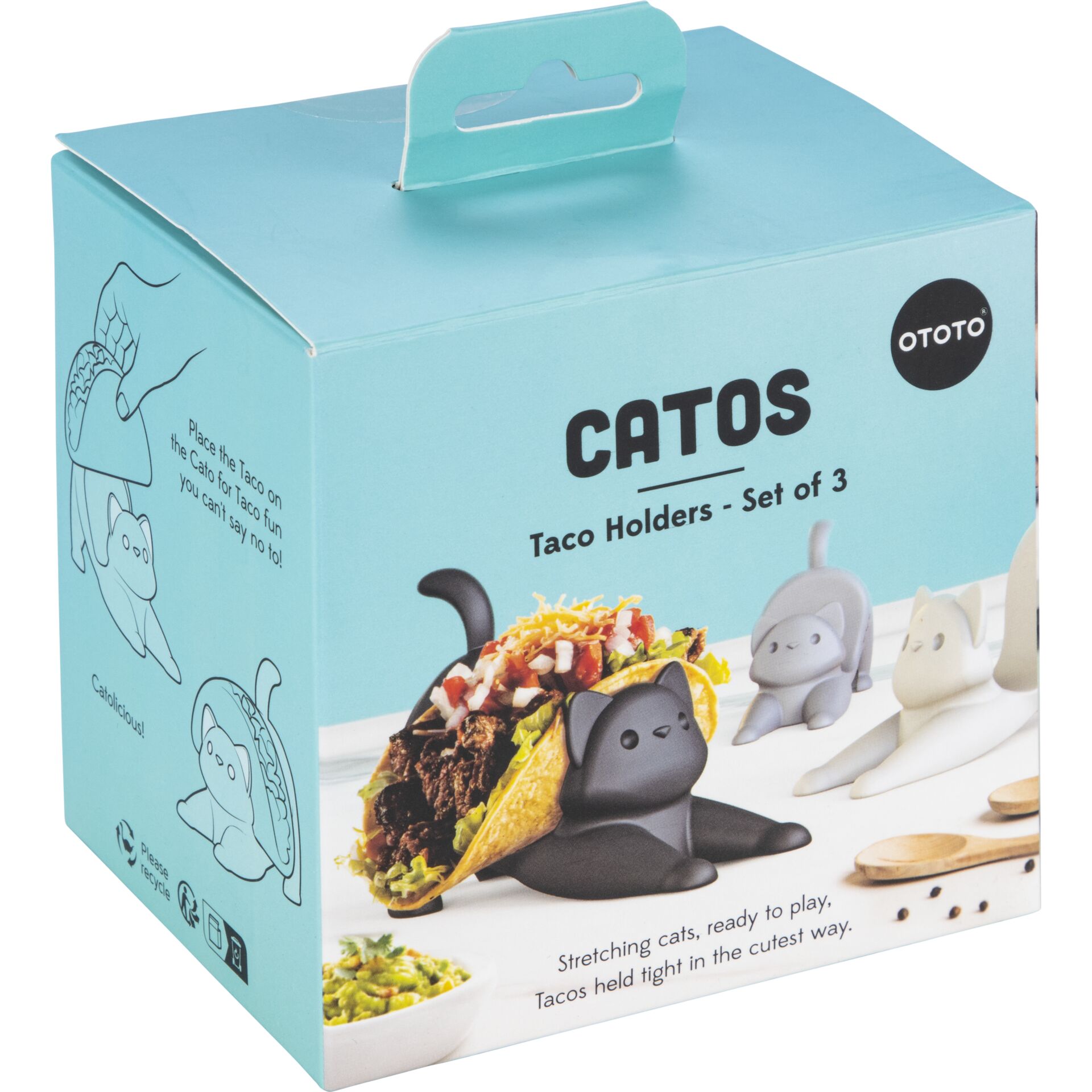Taco-Halter, Katzenspielzeug, Set aus 3, Küchenzubehör, Dehnbar/Stretching