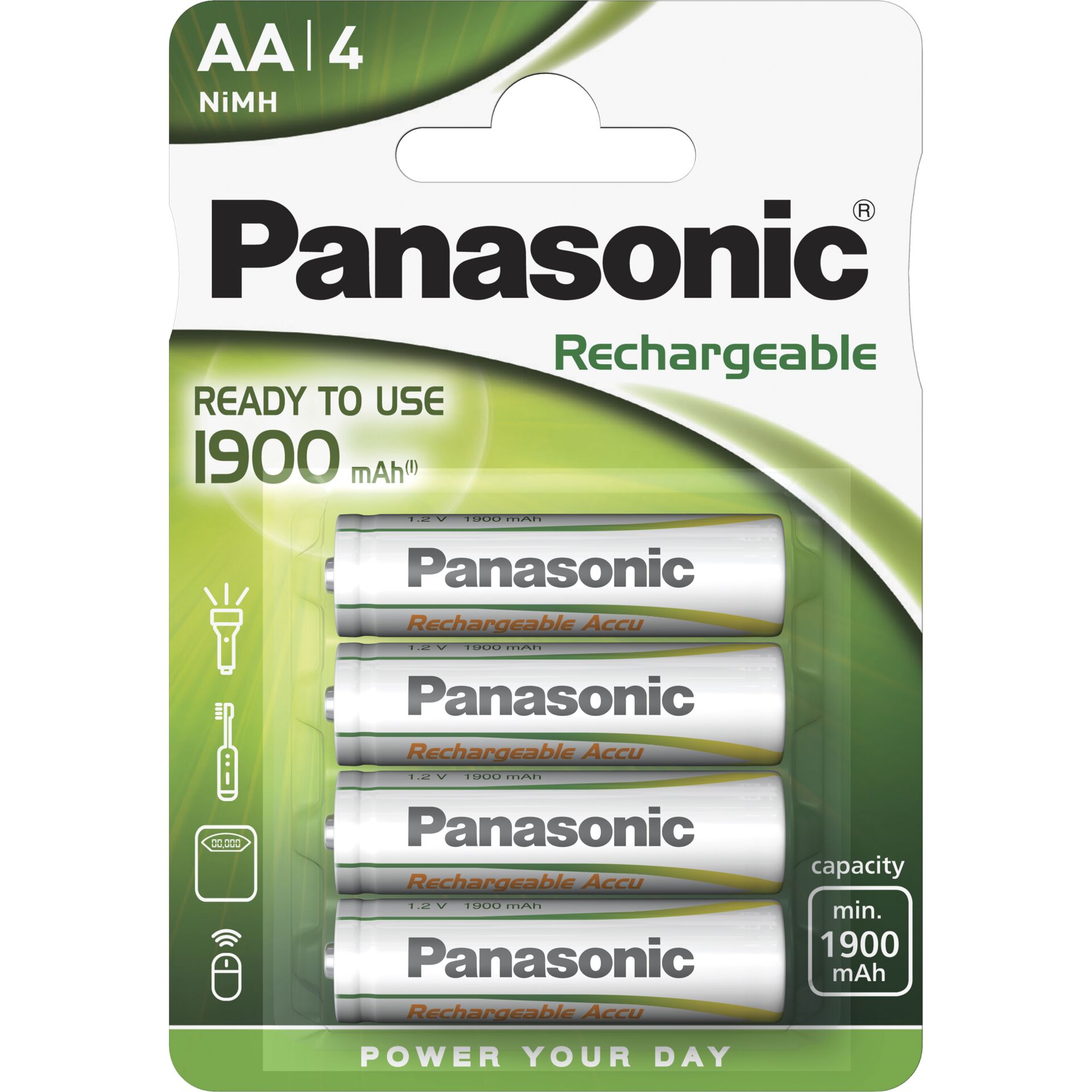 1x4 Panasonic Akku NiMH Mignon  AA 1900 mAh Ready to Use