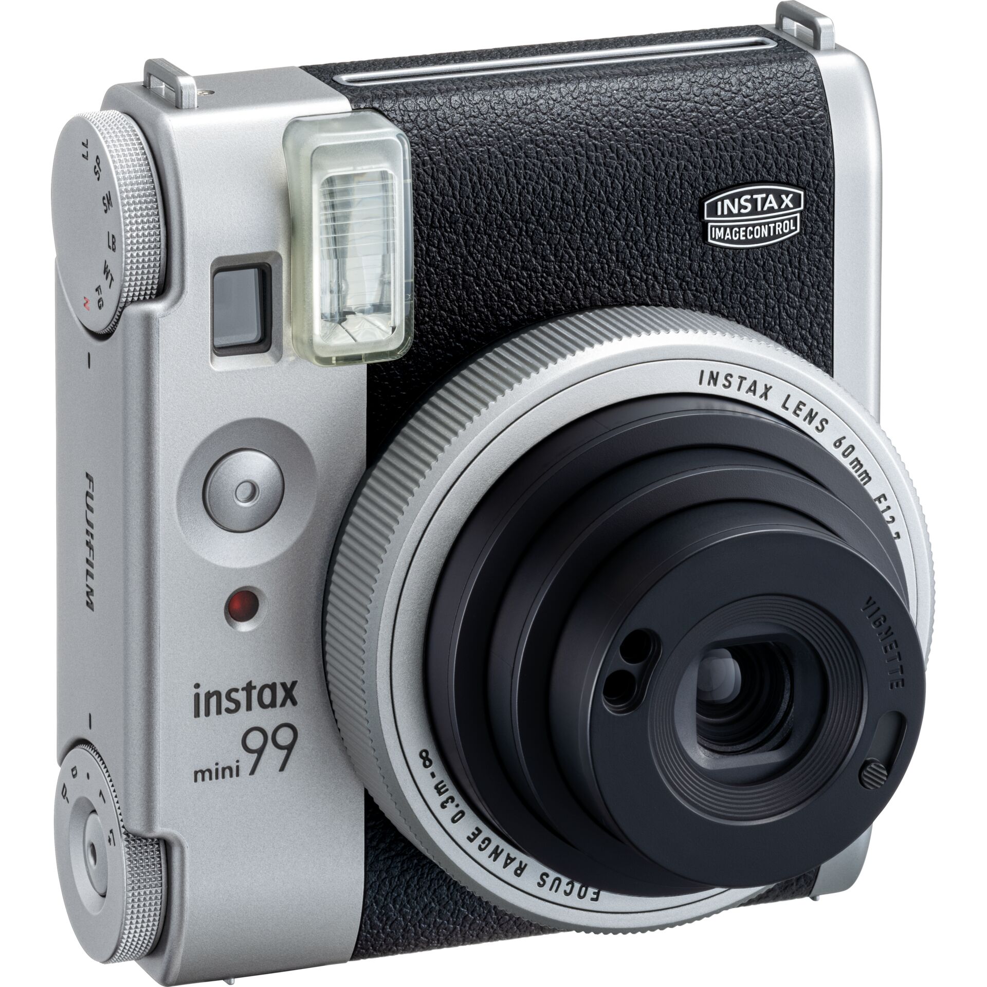 Kompaktkamera, Fujifilm Instax Mini 99, Sofortbildkamera, 80mm Objektiv, Lederoptik Schwarz