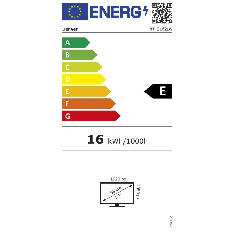 Denver Frameo PFF-2162LW          54,6cm (21,5") – Energieeffizienzklasse E