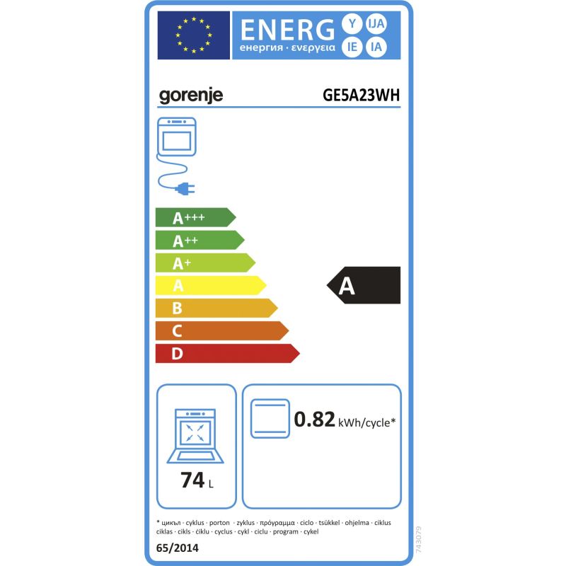 Gorenje GE5A23WH  Elektro Standherd 50cm – Energieeffizienzklasse A