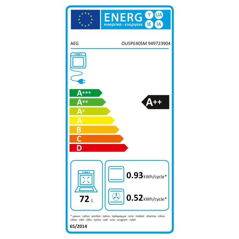 AEG KOMBI3026P  Herd-Set Pyrolyse – Energieeffizienzklasse A++