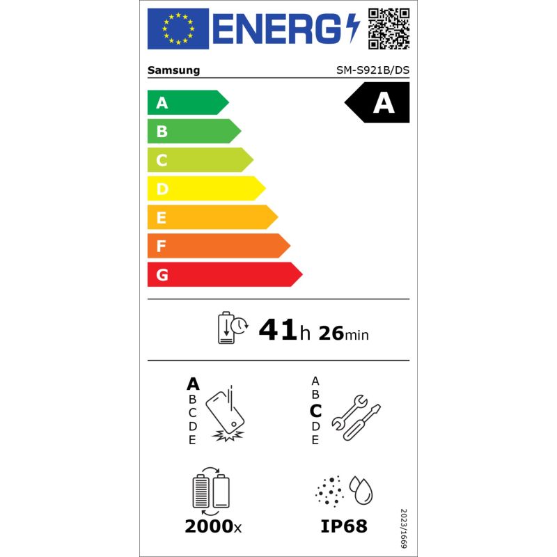 Samsung Galaxy S24 (256GB)  onyx black – Energieeffizienzklasse A