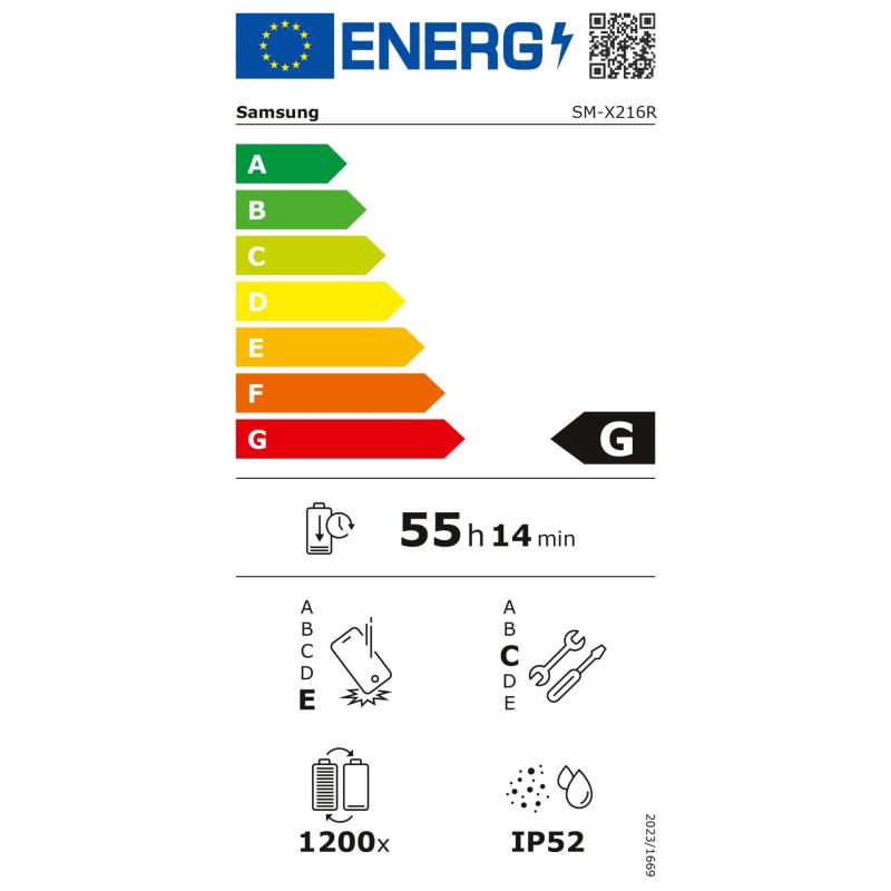 Samsung Galaxy Tab A9+ 5G  128GB graphite – Energieeffizienzklasse G
